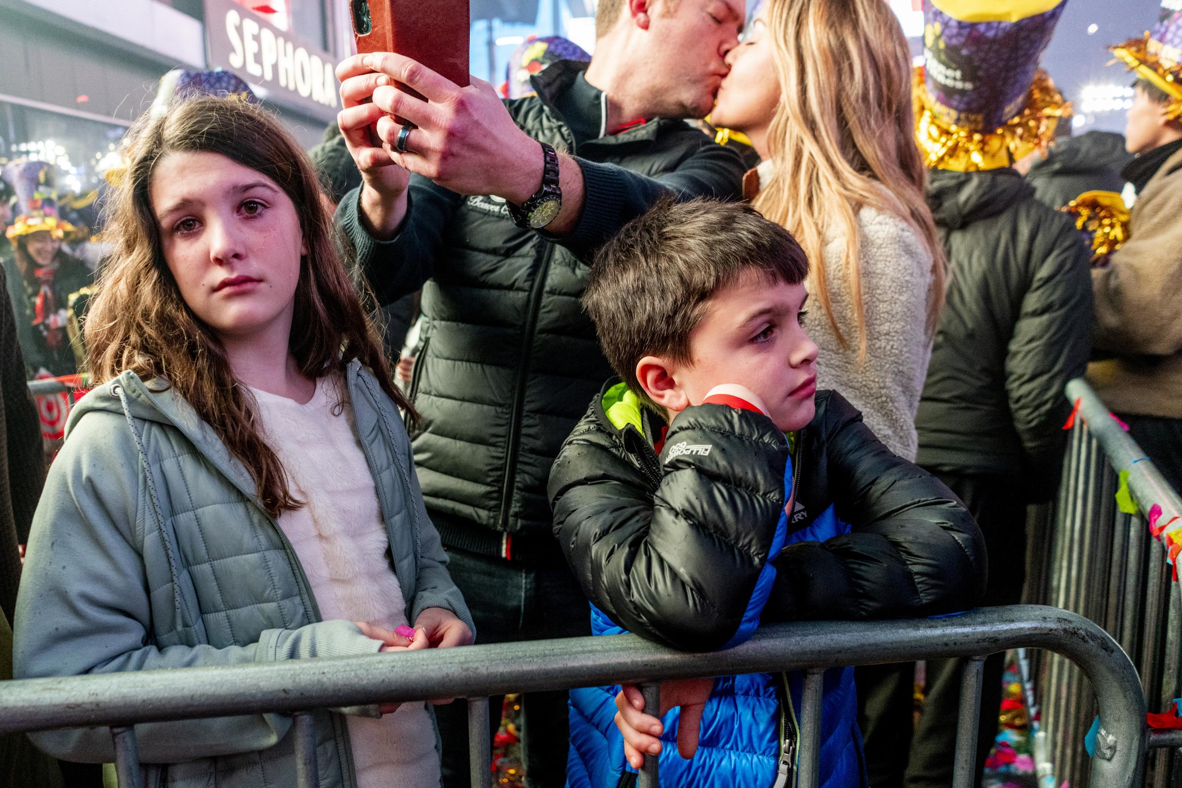 New Year’s Eve in Times Square - Spectators ring in the New Year during the 2023 New...