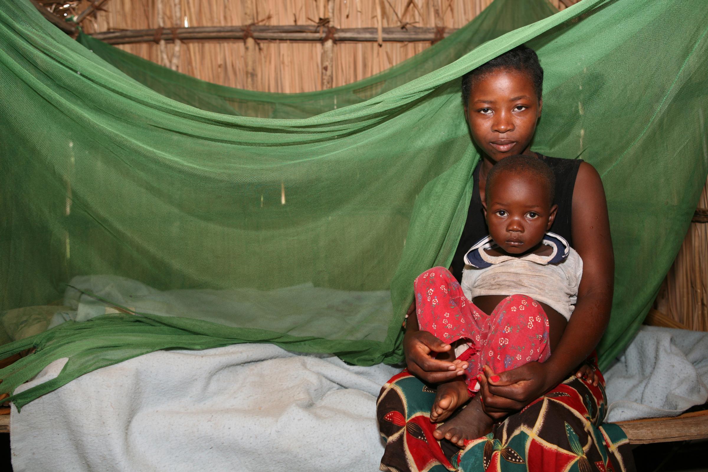 Malaria - Vasta Fernando with her son. Jangamo, Inhambane Province,...