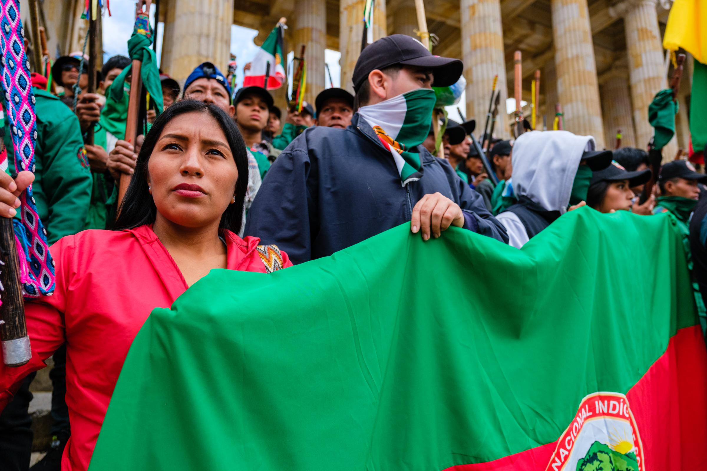 Colombian Indigenous Guardians Congress Rally - Indigenous Guardian Associations and other groups gather...
