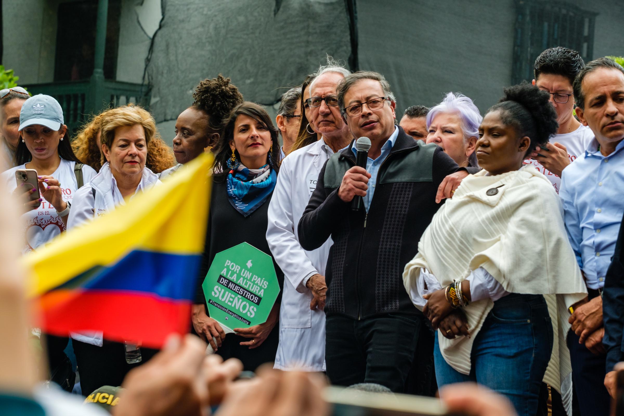 In the middle of a political crisis in the country, President of Colombia Gustavo Petro and several members of his government, including...