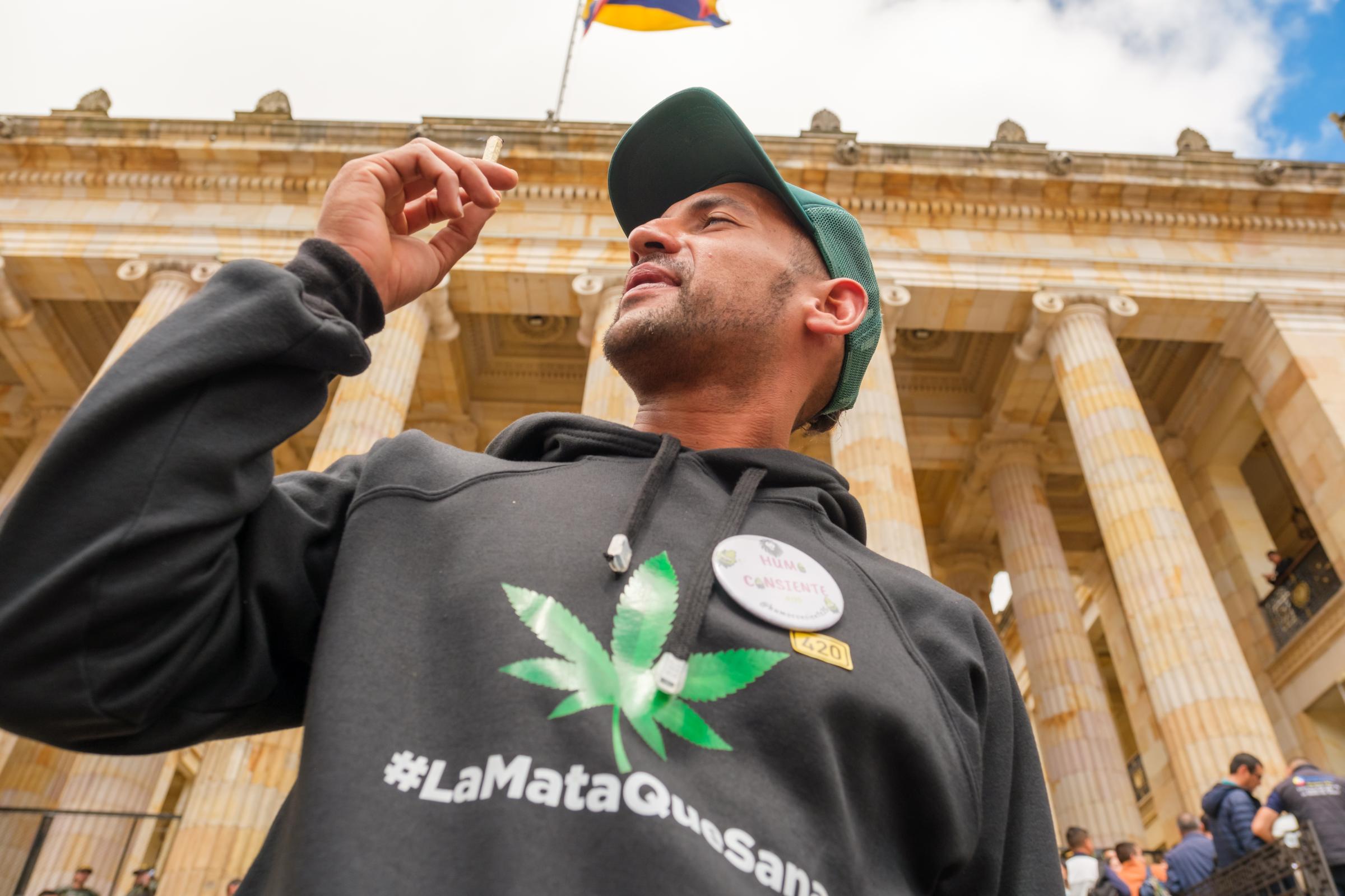 Marijuana Adult Use Voting Colombia - Marijuana Activists and Indigenous communities gather in...