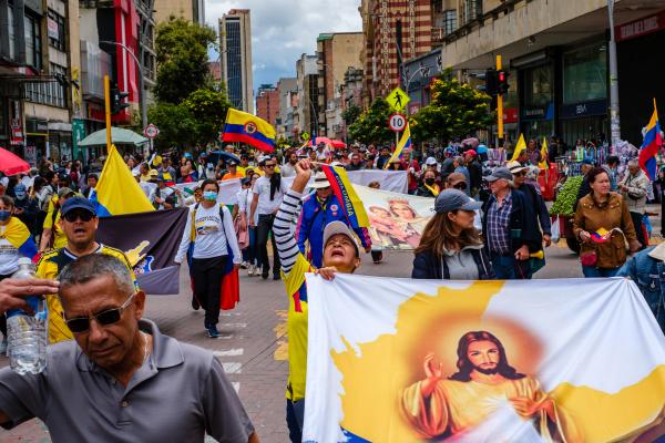 Conservative anti government rally Bogota