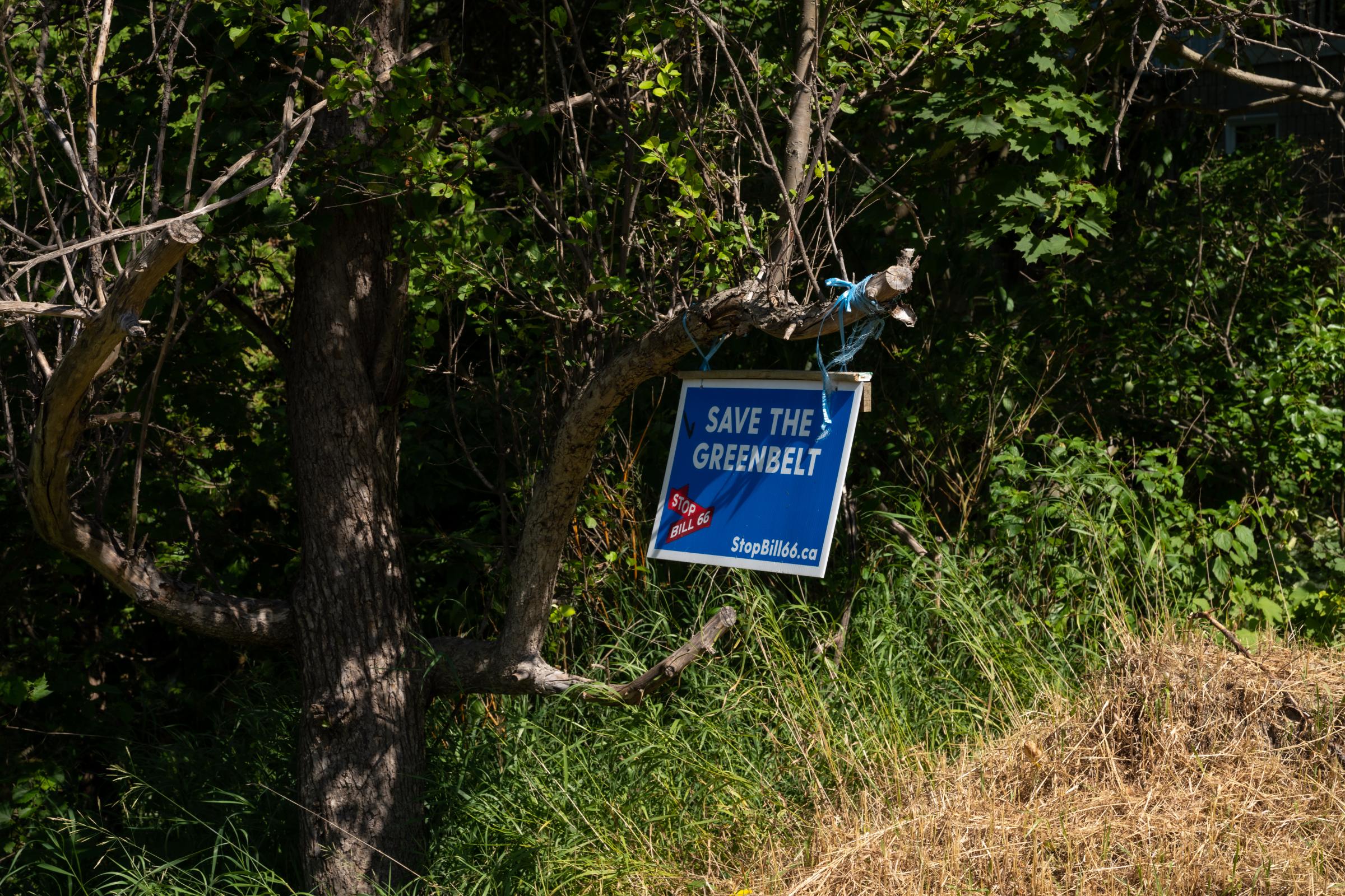 [The Narwhal] Life Along the Proposed Highway 413 - A sign saying 