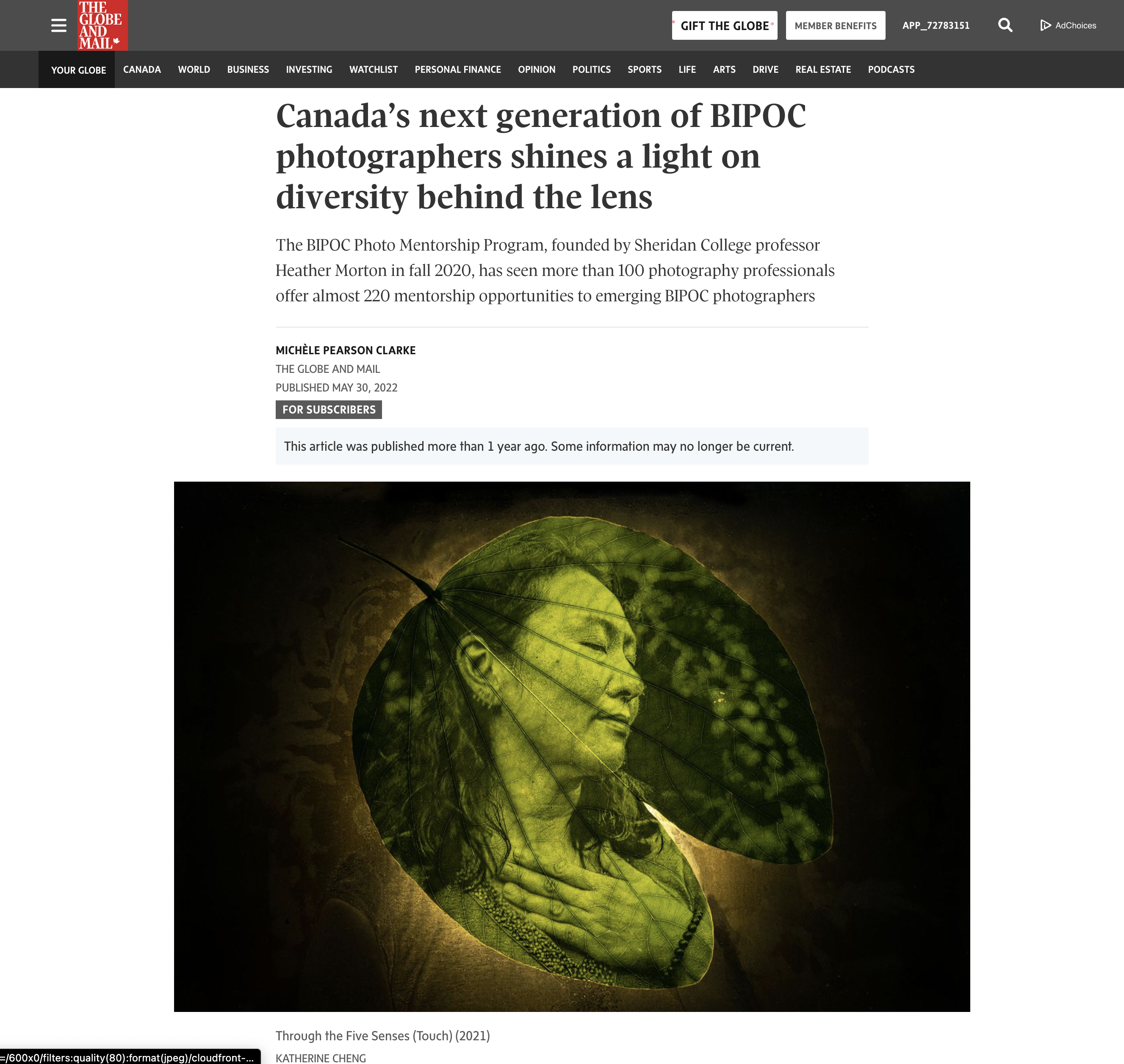 Image from TEARSHEET -  [Globe and Mail] Canada’s next generation of BIPOC...