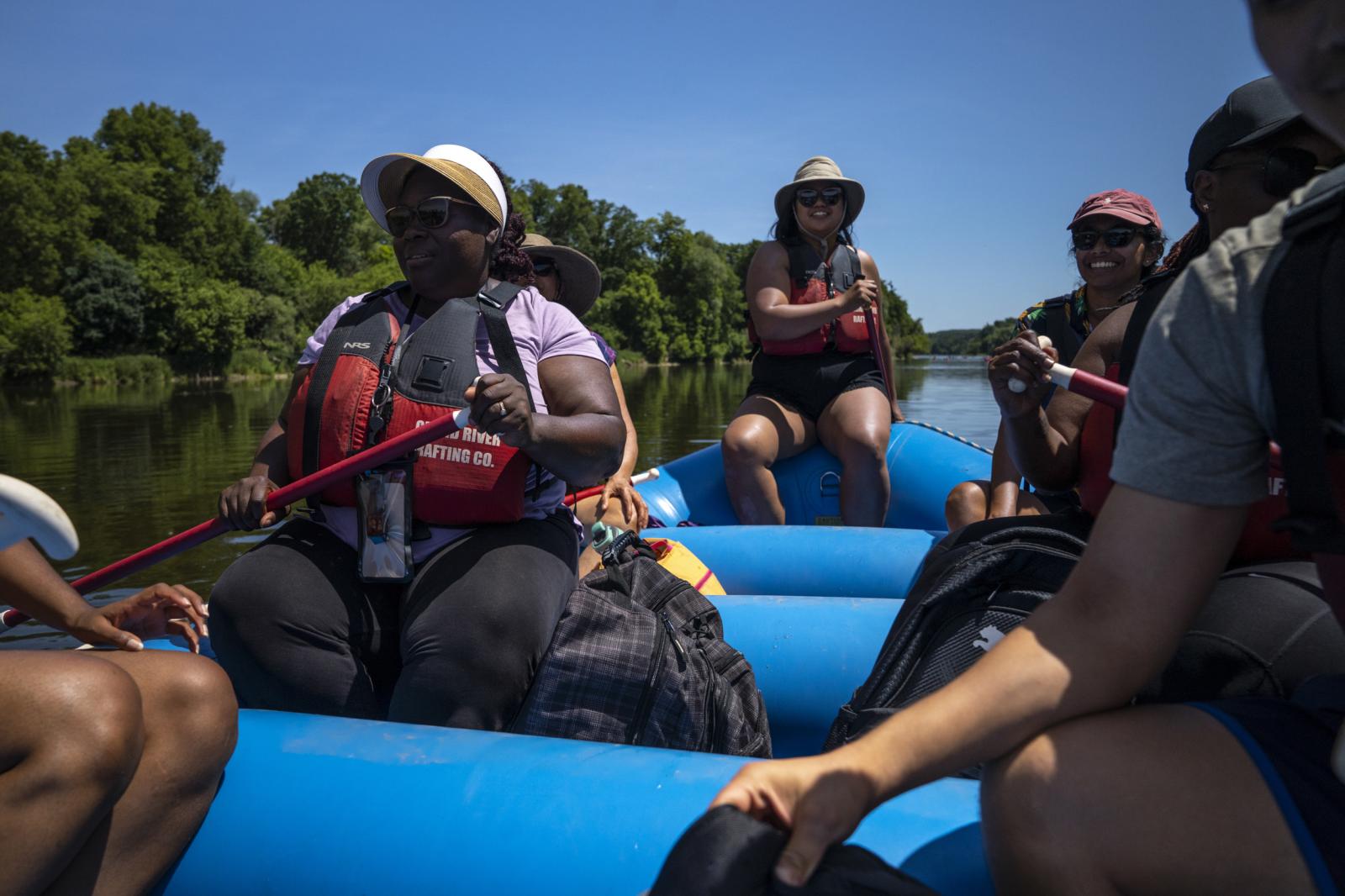 Rafting participants steering t...ing trip in its inaugural year.