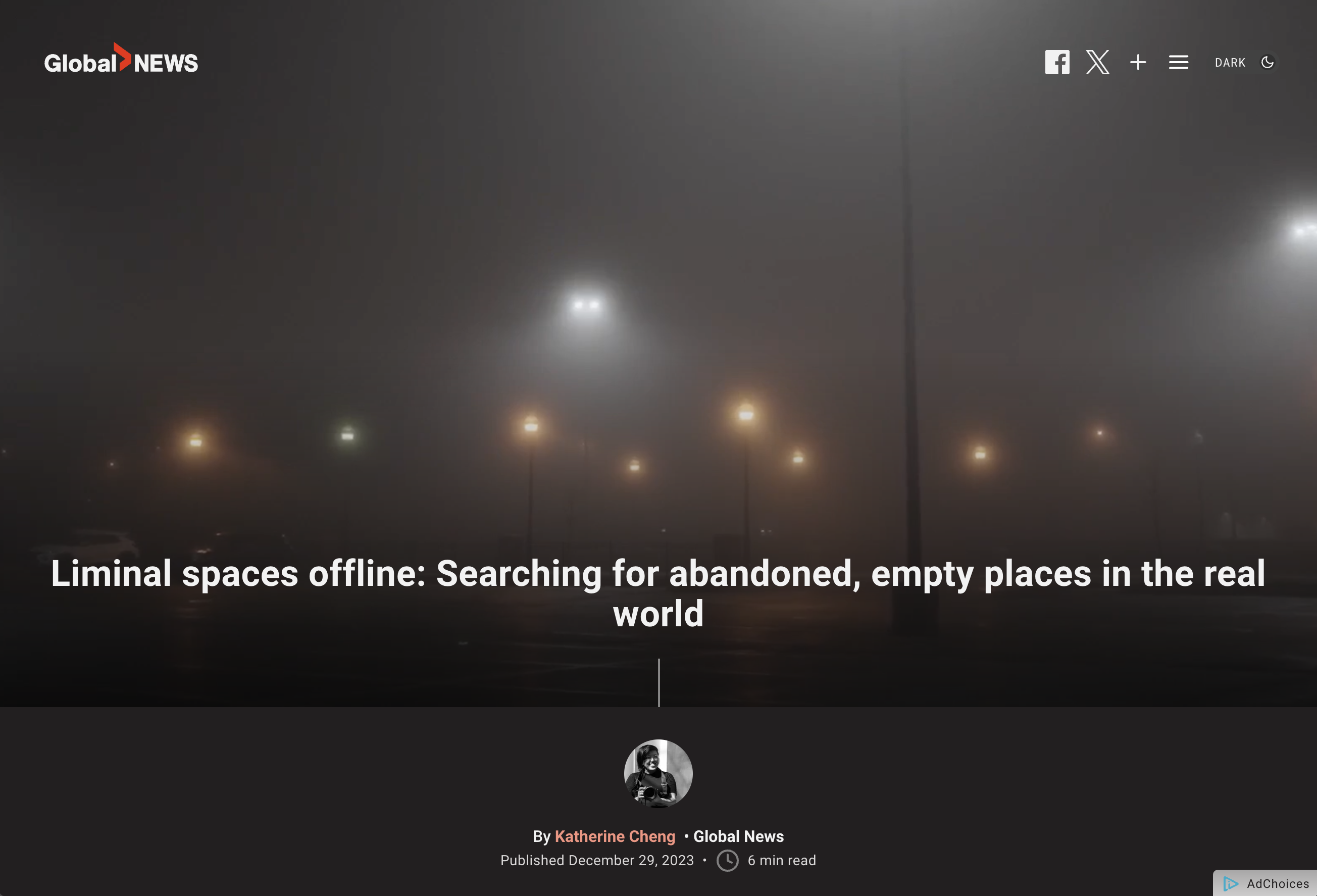 Image from TEARSHEET -  [Global News] Liminal spaces offline: Searching for...