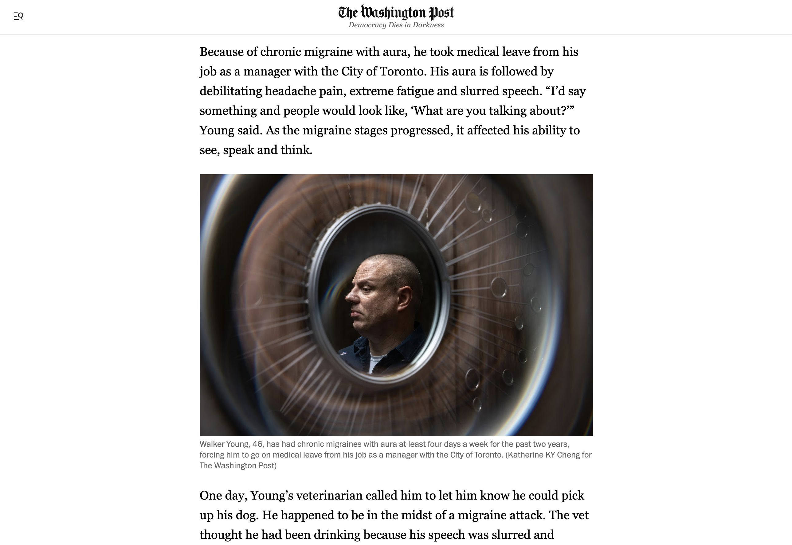 Image from TEARSHEET -  [Washington Post] Flashes, shimmers and blind spots:...