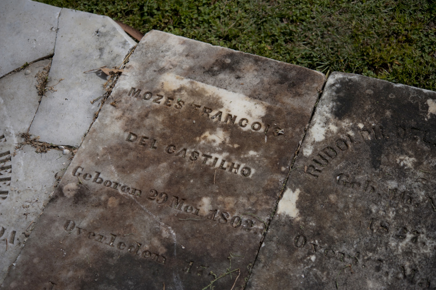 Suriname  -  Early 19th century tombstones on the grounds of the...