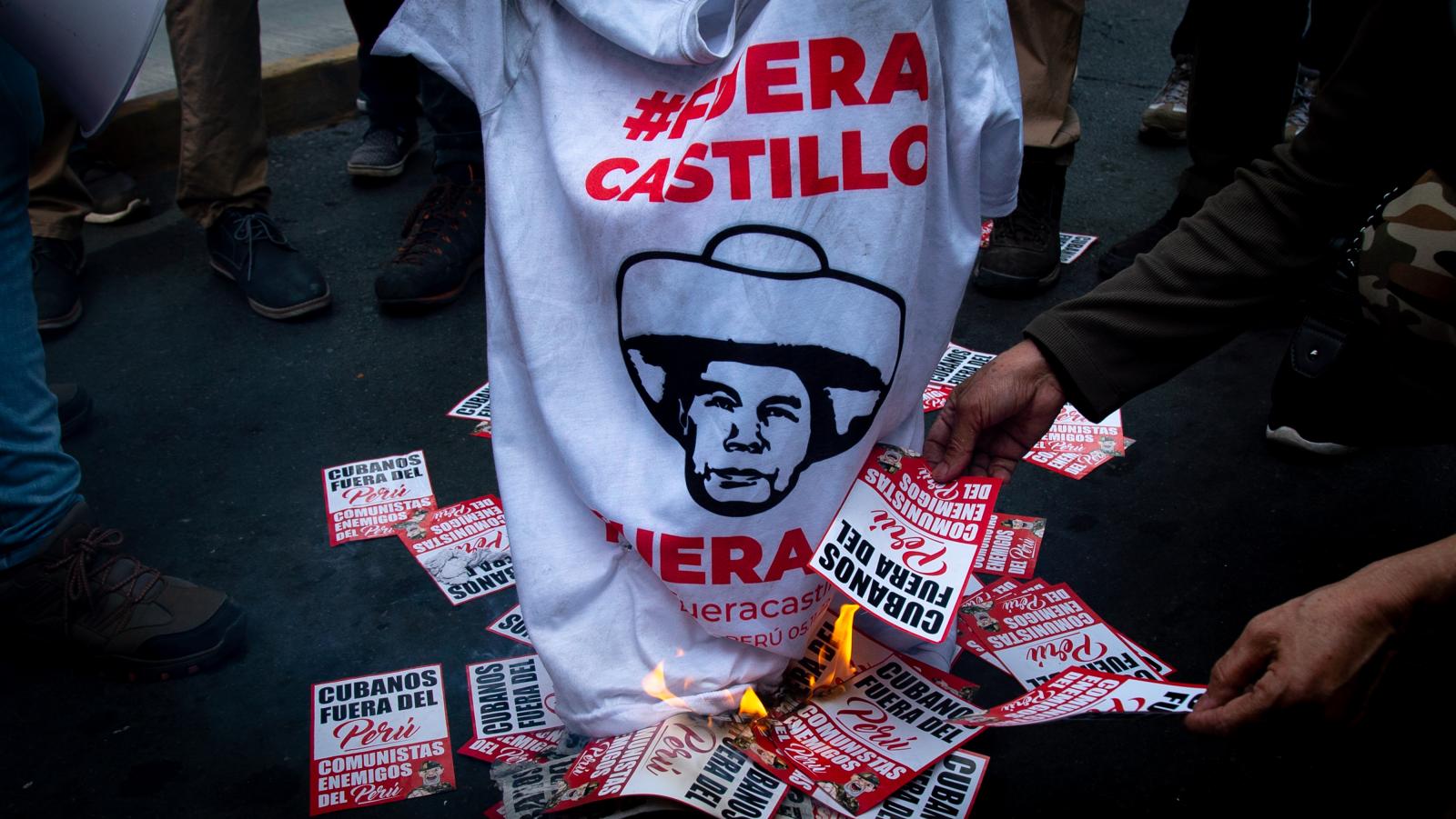 Opposers of Pedro Castillo, Per...udrey Cordova Rampant/Bloomberg
