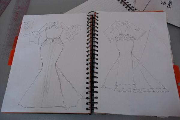 Image from Fashioning a Business - A sketchbook filled with dress designs is a requirement...
