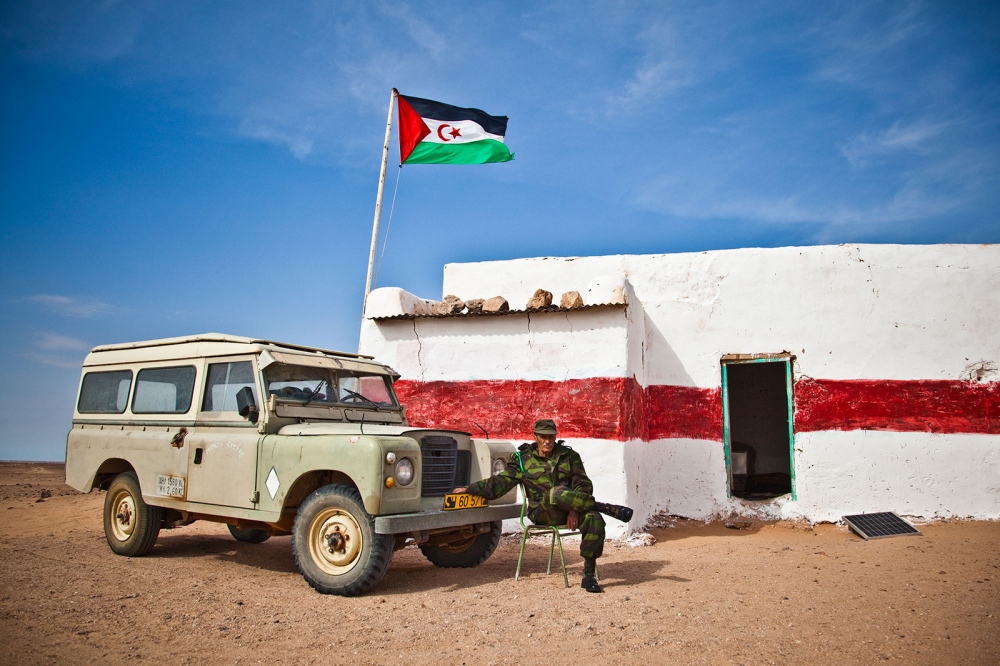 A Polisario officer is seen at...n Sahara Arab Republic (SADR). 