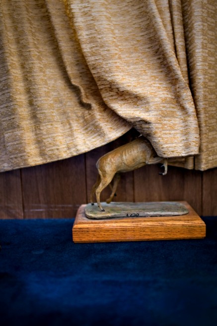 An animal figurine rests under ...or Inn in Great Falls, Montana.