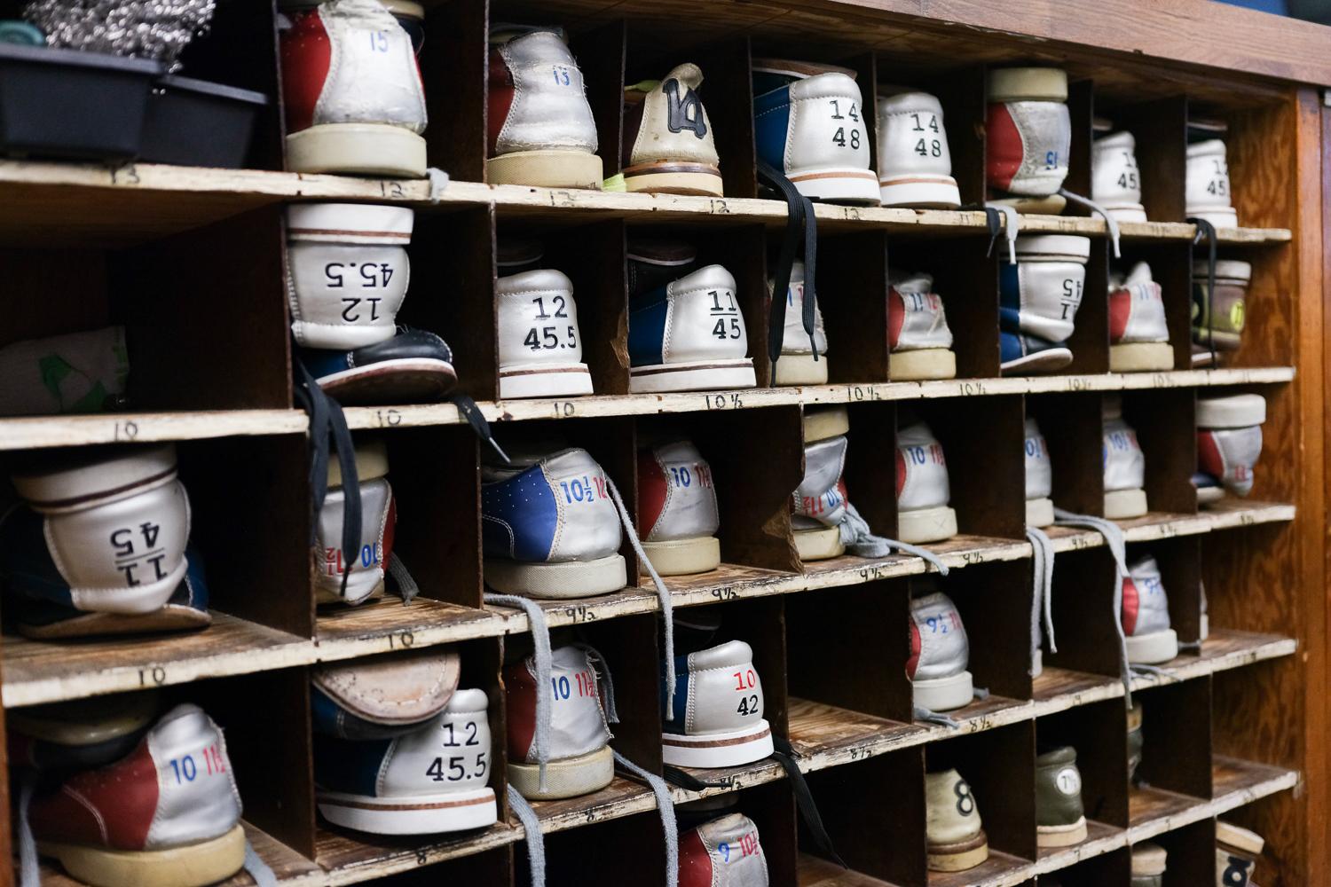The New York Times - Bowling shoes at Harvest Bowl in Tecumseh, Nebraska on...