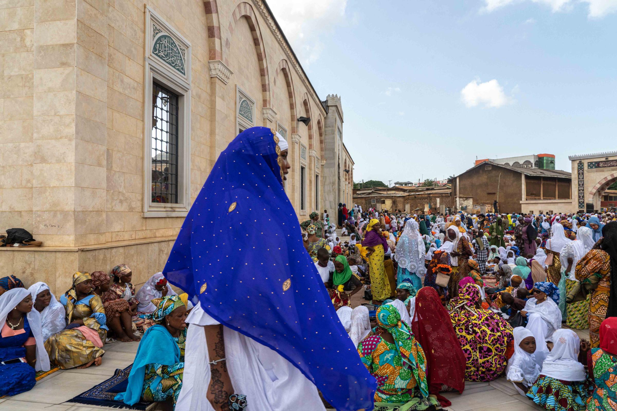 Eid al-Fitr  - Women and children gathered for the prayer at the Ghana...