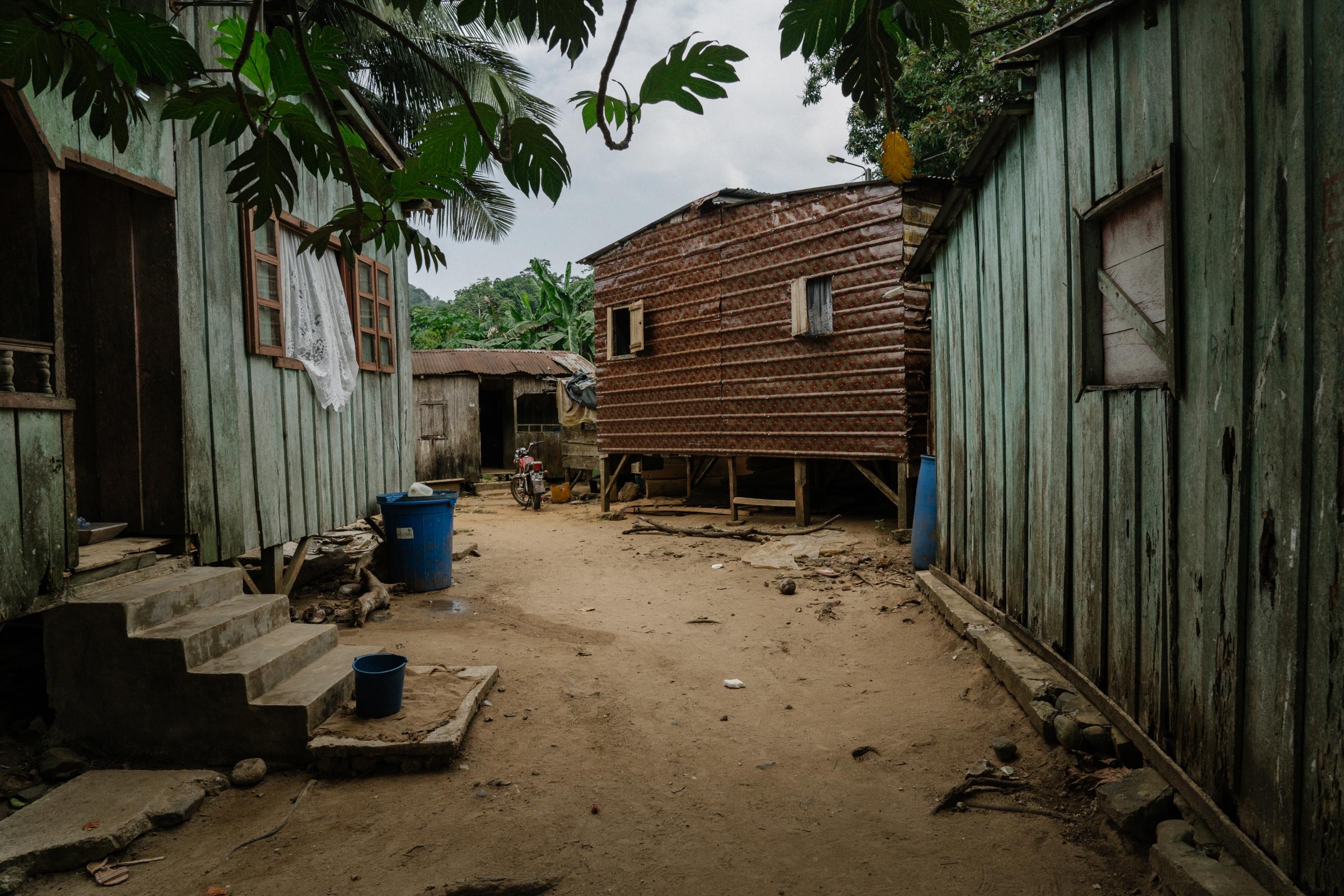 Genetic Engineering In the Mosquito War - Traditional wooden houses in one of the fishing villages...