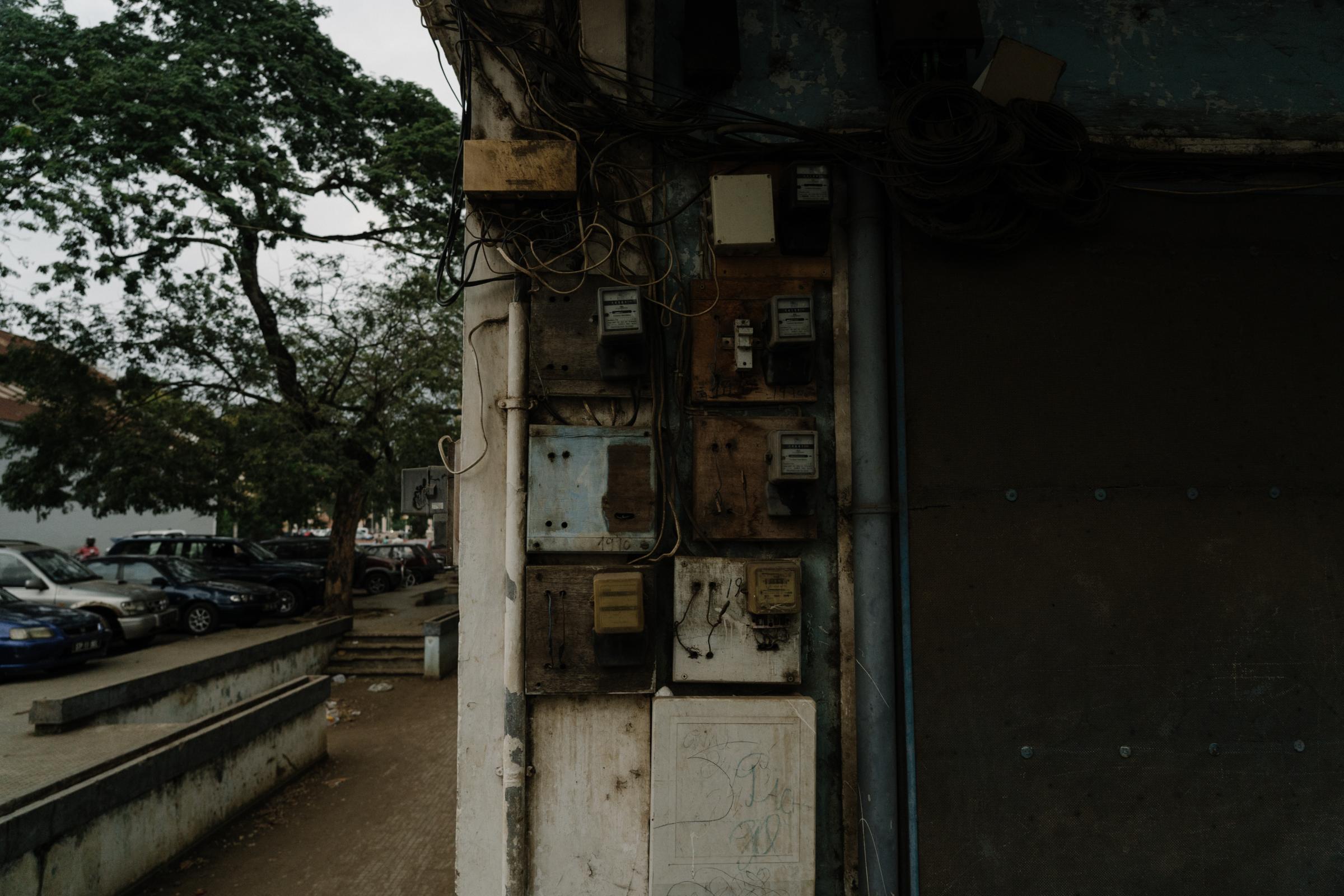 Genetic Engineering In the Mosquito War - Electricity meters on the house in São Tomé...