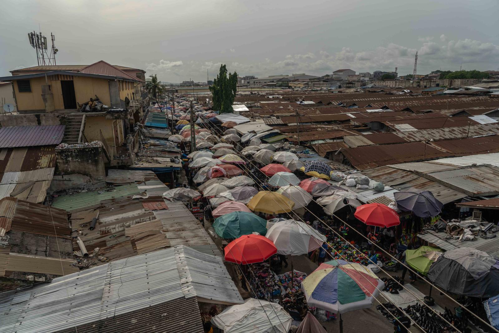 The Kantamanto Market, situated...n Accra, Ghana on May 10, 2024.