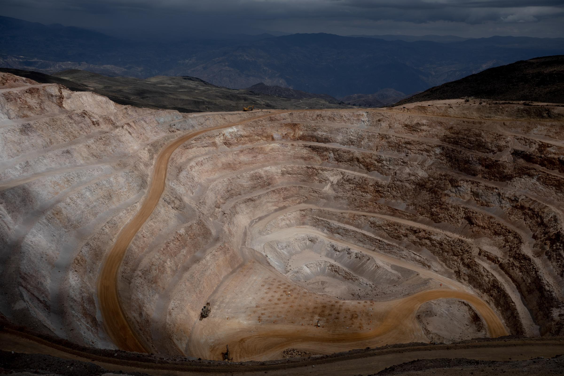 Only will be black mountains - View of the Apumayo open pit gold mine in the community...