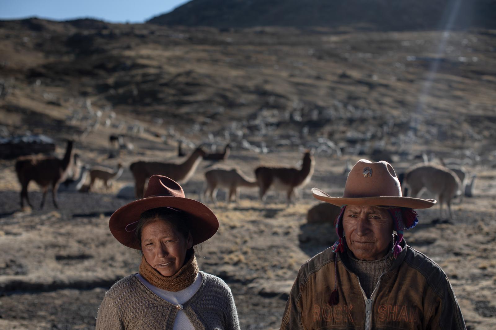 Teresa Mendoza (46) and Agustin...t and scarcity of pasture. Peru