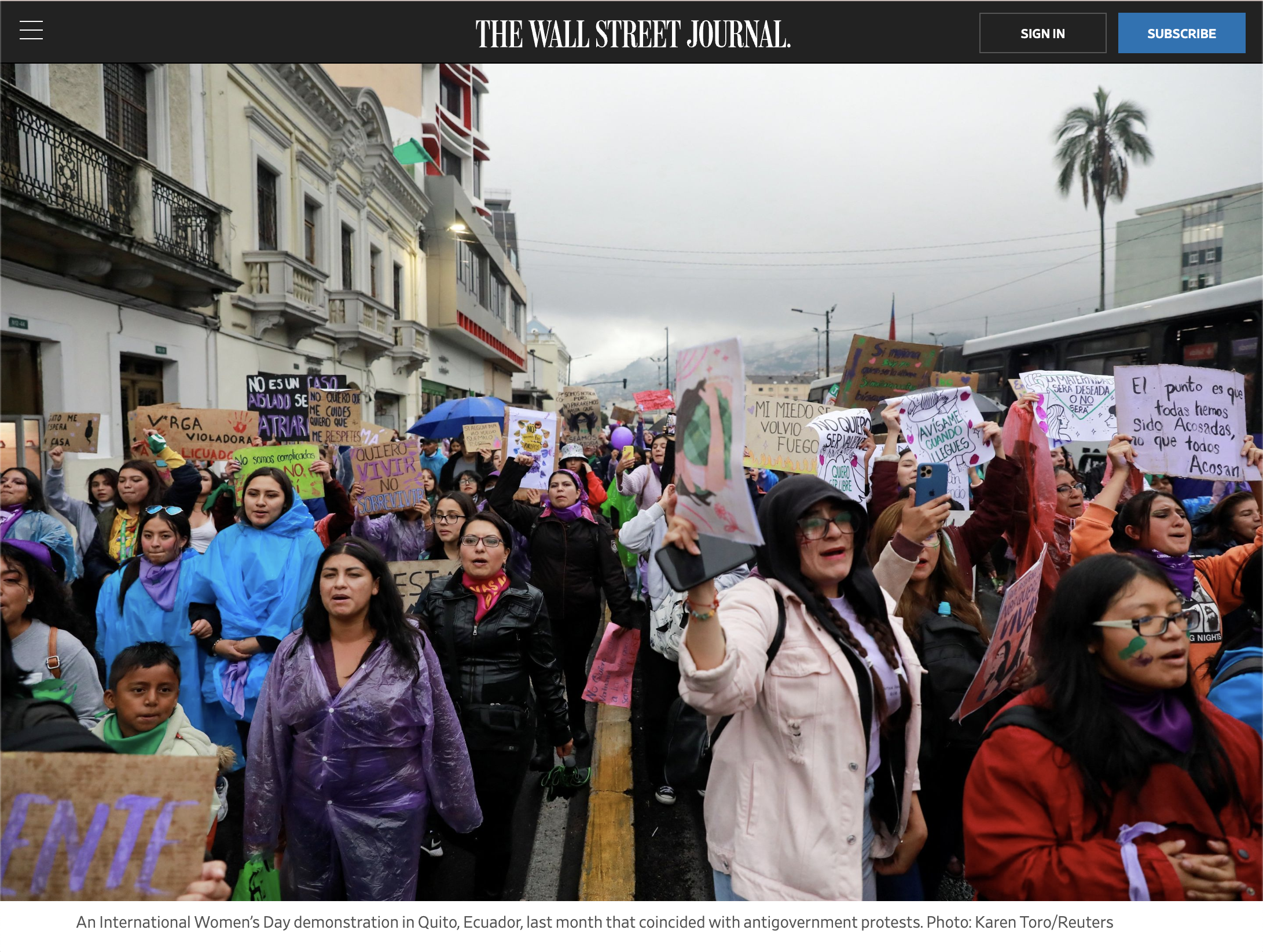 Image from Tearsheets -  Andes Turmoil Rattles Governments Spurs Migration to US 