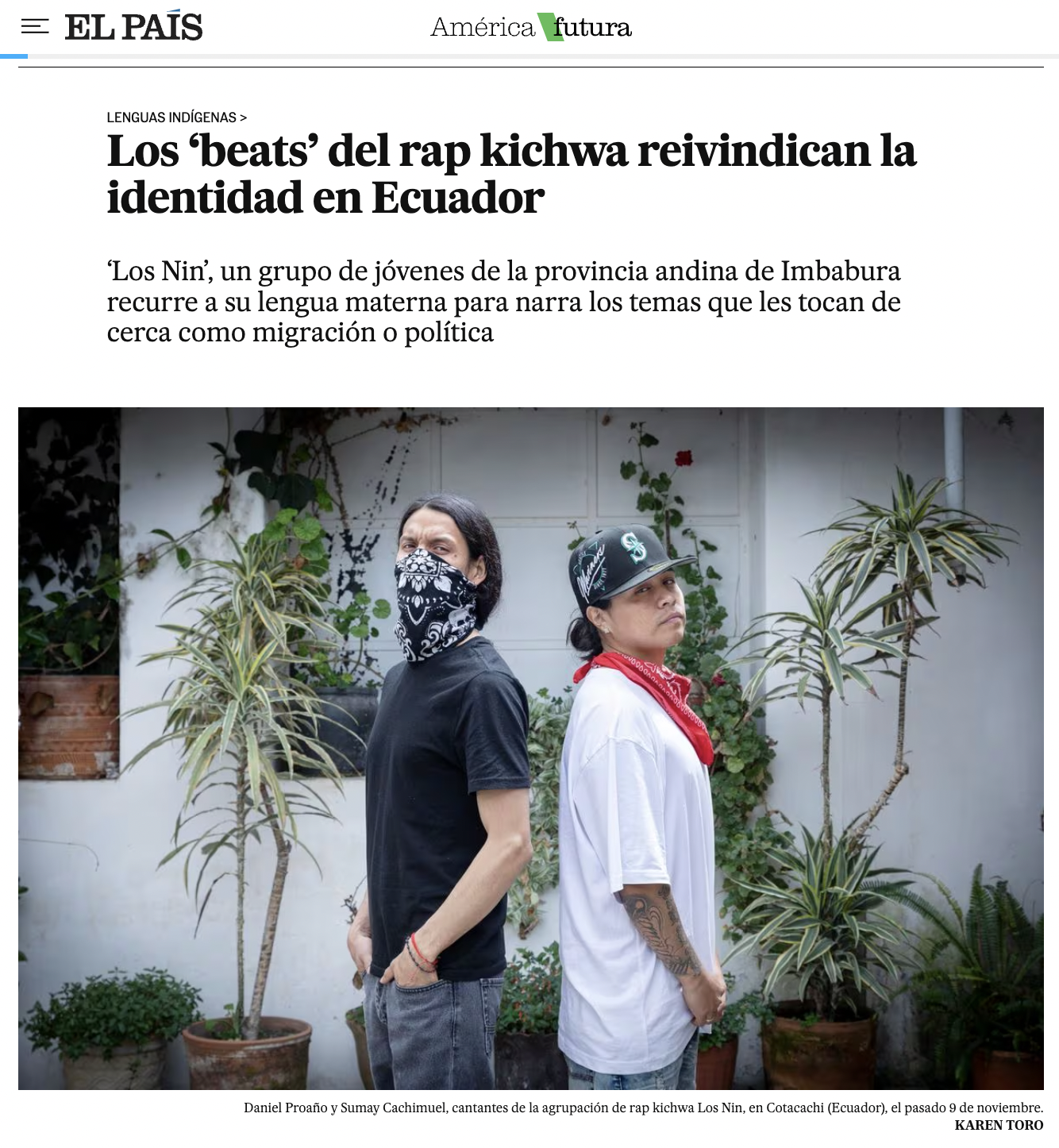 Image from Tearsheets -  Para América Futura - El País 