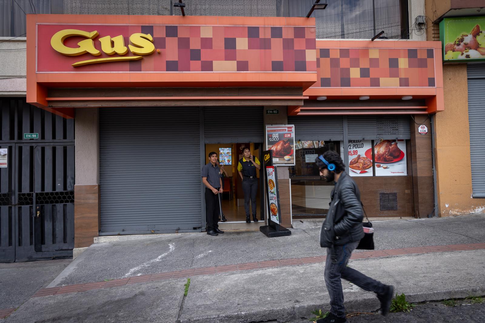 Employees close a restaurant fo...uito, Ecuador, January 9, 2024.