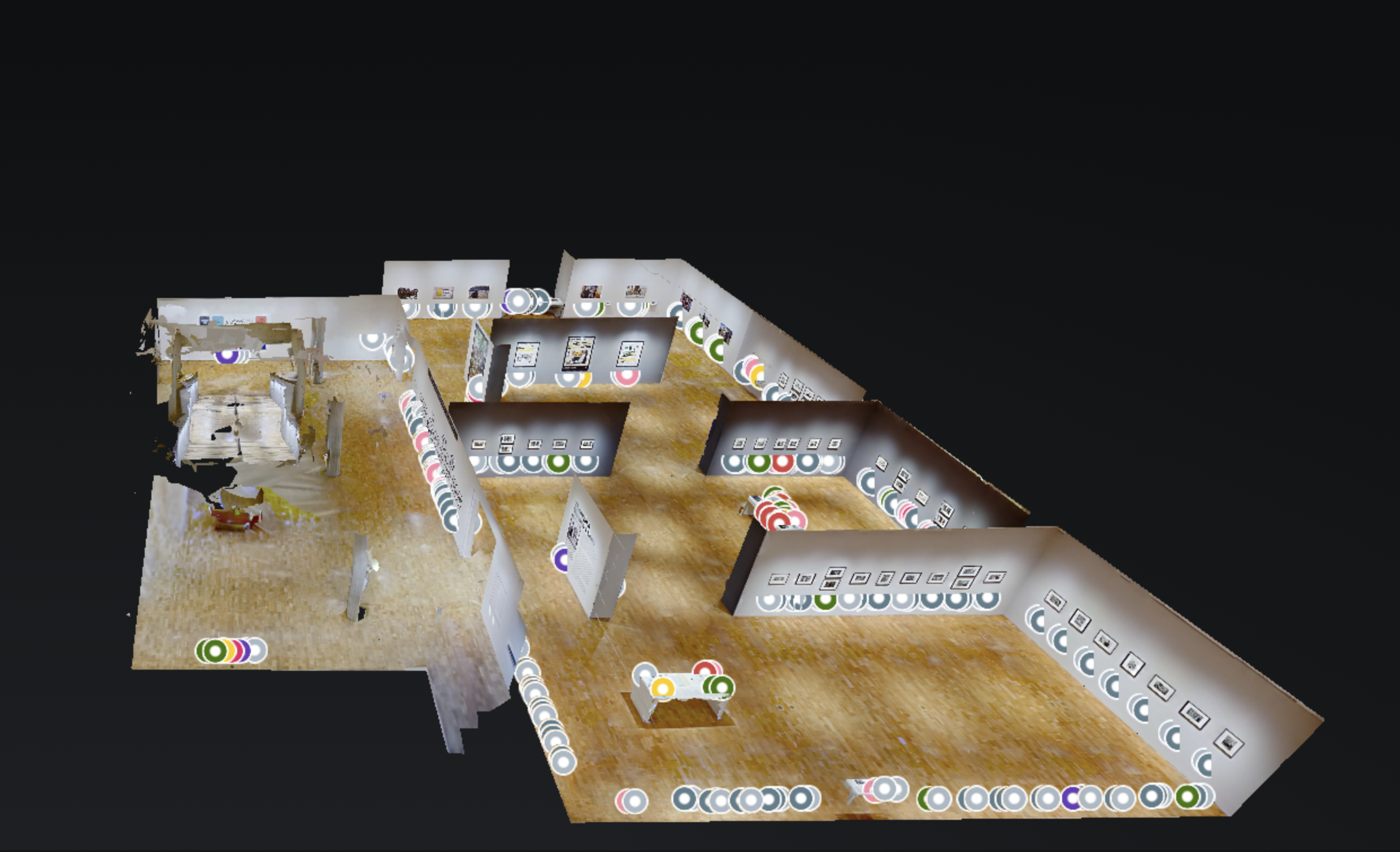 360 Virtual Exhibition -  Overview of the virtual layout space.