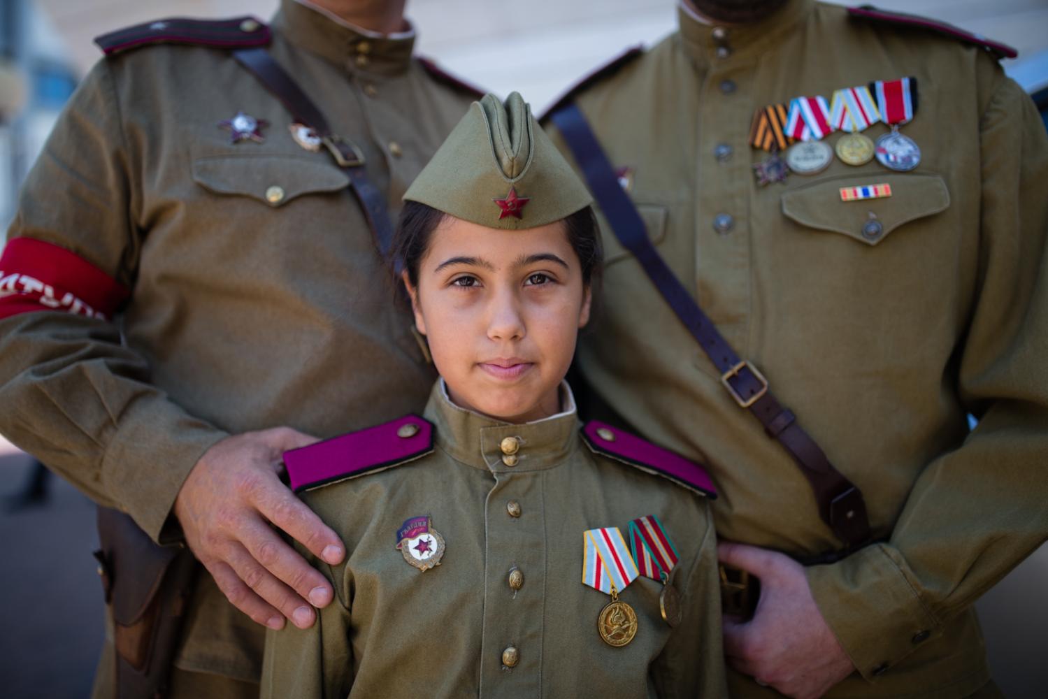 Image from PORTRAITS  - ASHDOD, ISRAEL - MAY 07, 2016: A girl wearing a Red Army...