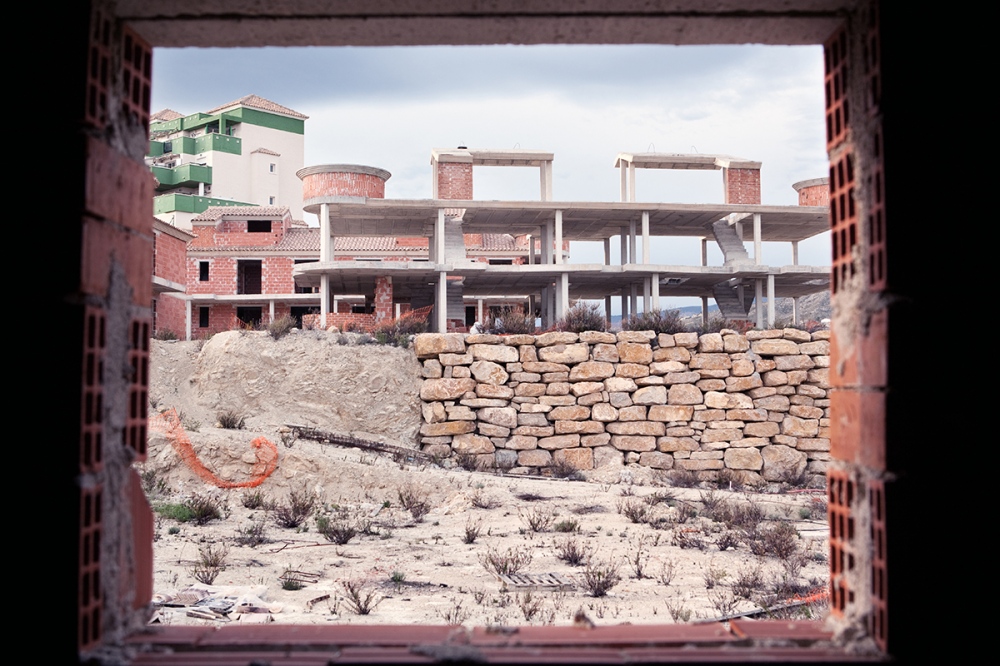  Buildings left half-built, in a urbanization in Finestrat (Alacant, Spain). 