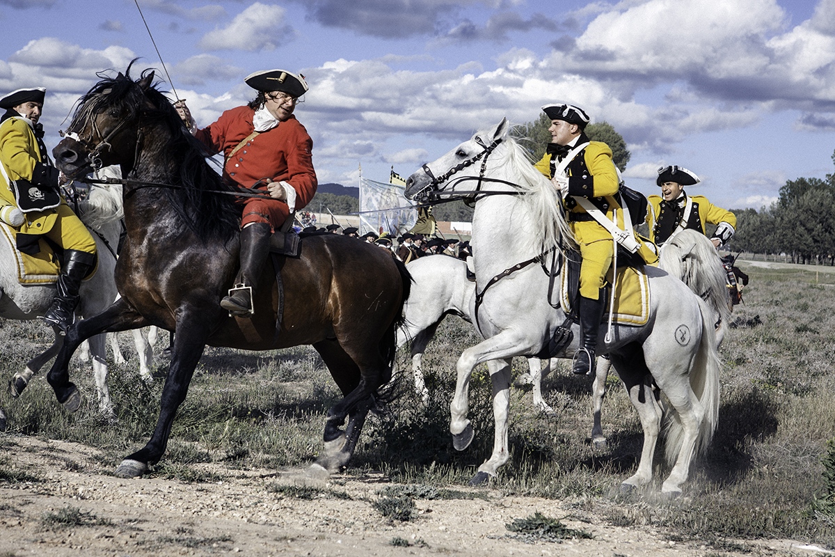 The Defenders -  Representation of Almansa battle of 1707, in Almansa,...