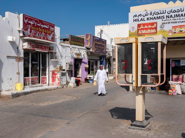 In Oman, a Dagger Symbolizes National Pride - SUR, OMAN-&shy;‐ NOVEMBER 22, 2022: Khanjar shops in the old souk in Sur town. CREDIT:...