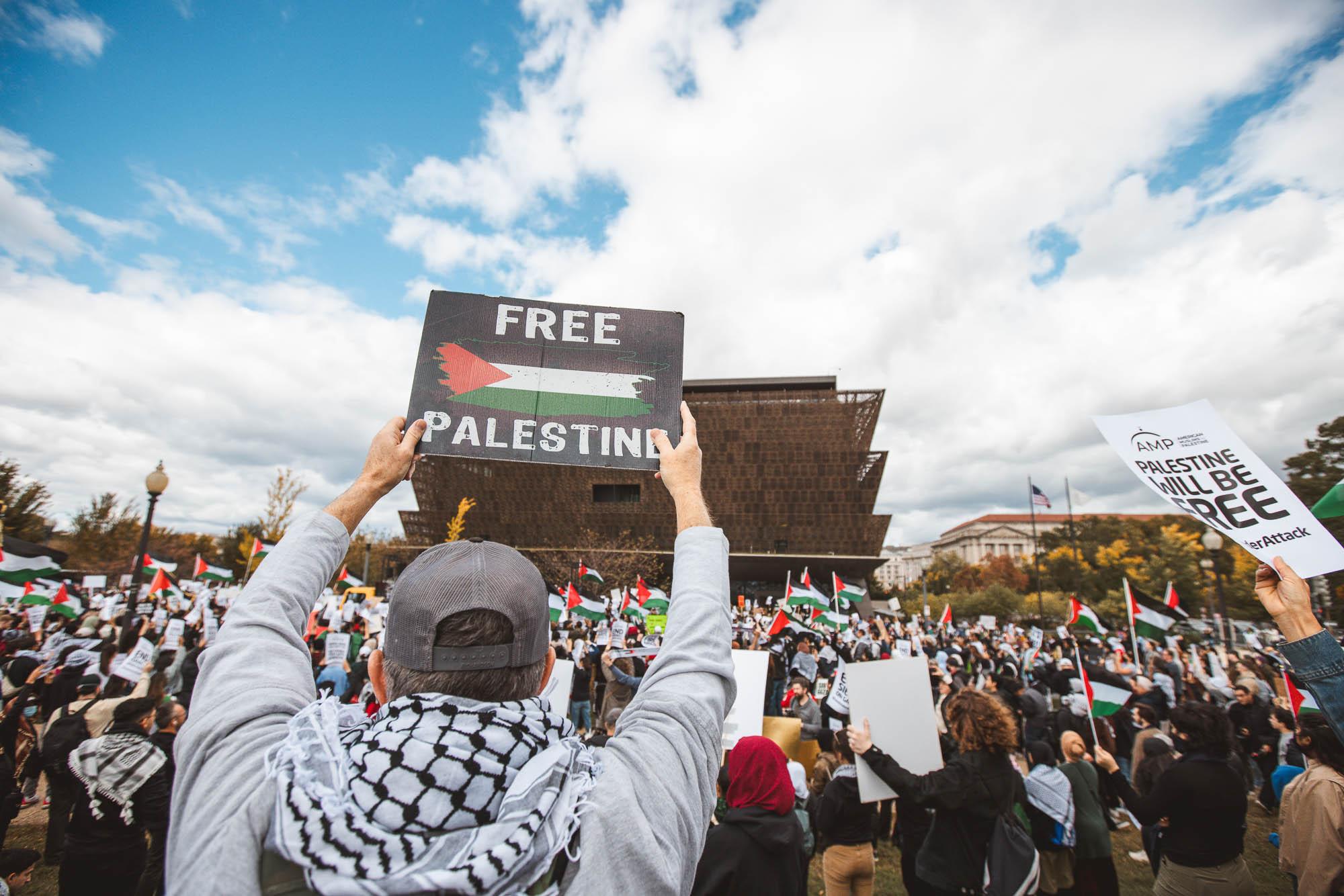 Pro-Palestine protests in Washington D.C. 2023 - WASHINGTON, DC-- On Saturday, October 21, 2023. Thousands...