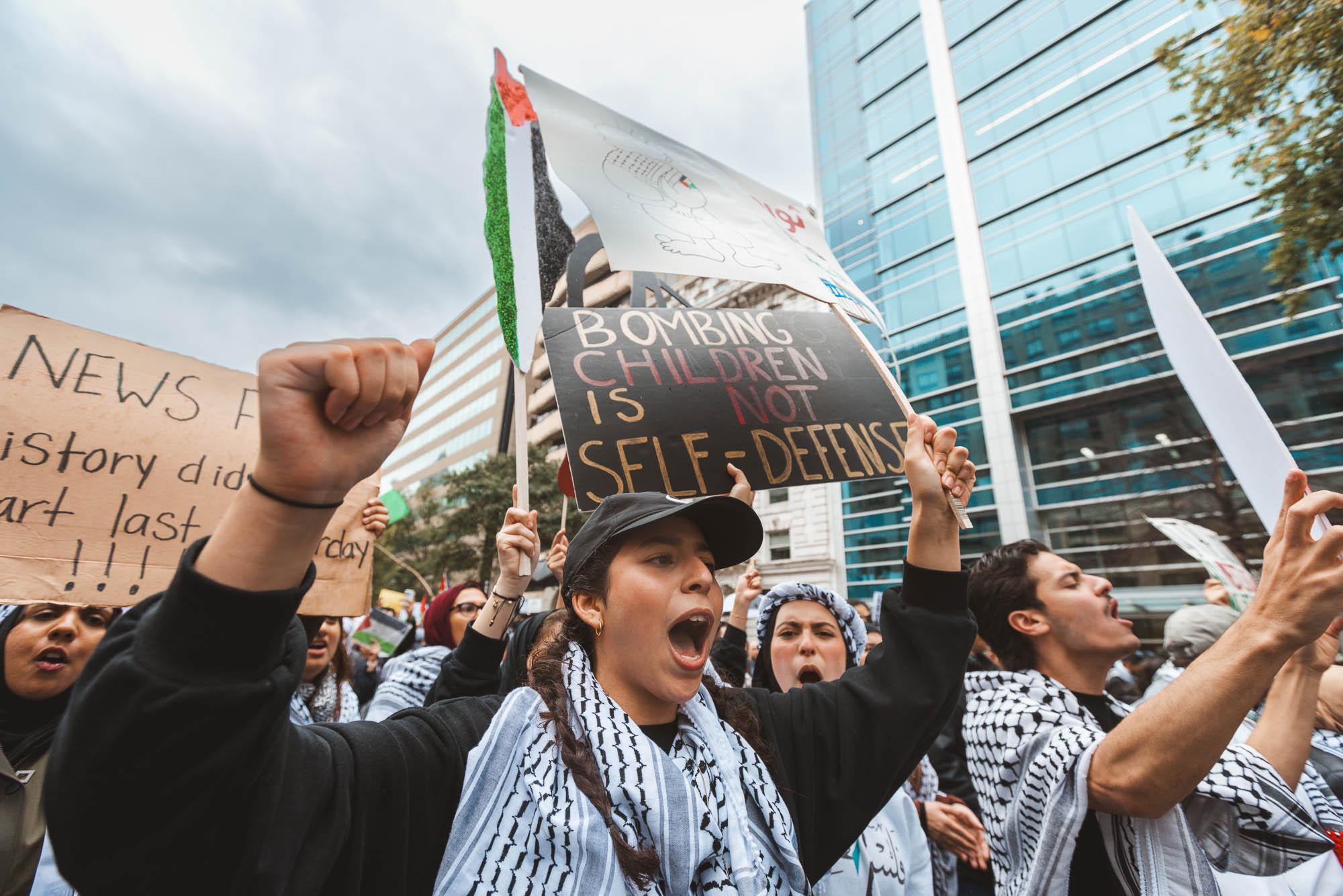Pro-Palestine protests in Washington D.C. 2023 - Pro-Palestinian protesters rallied downtown in...