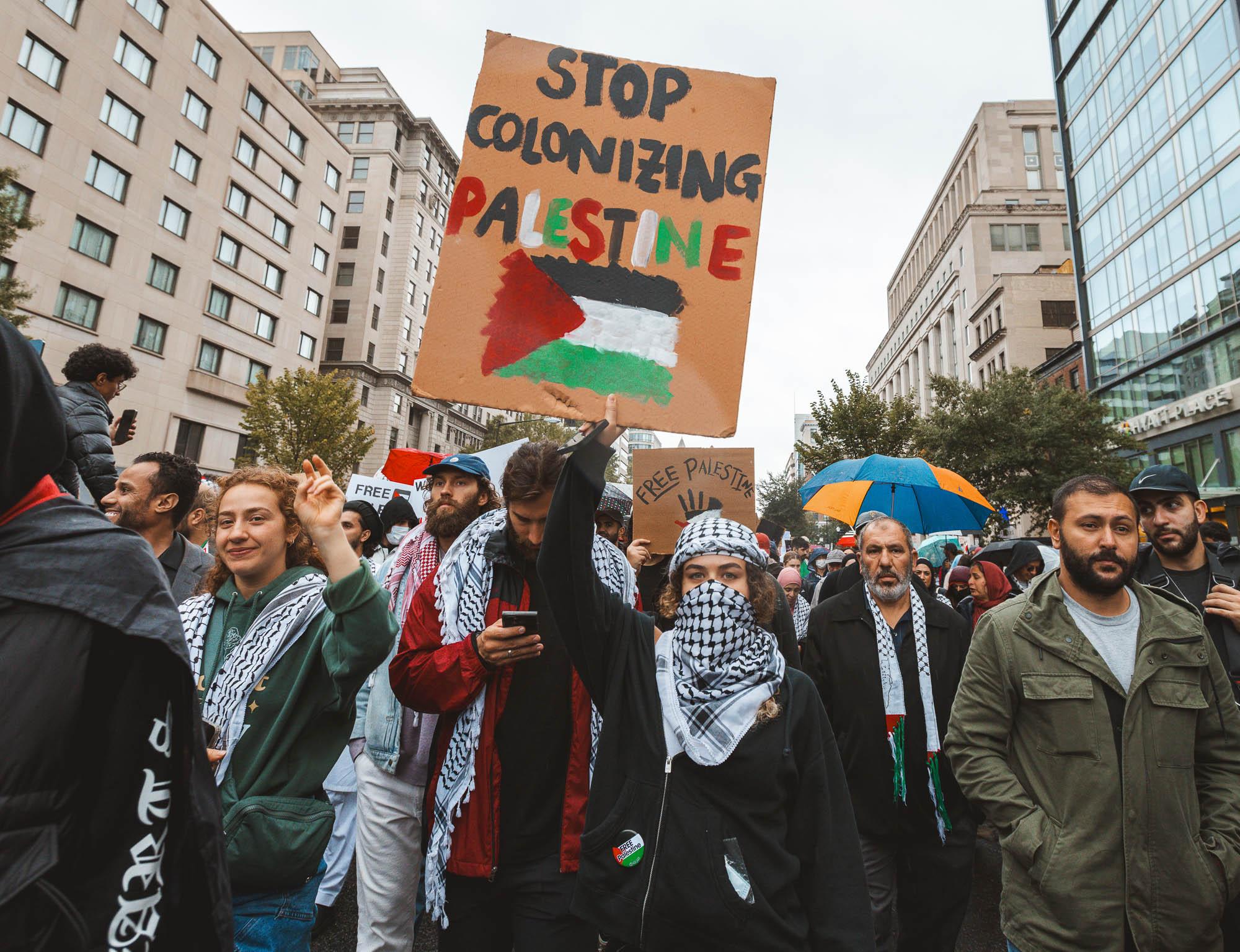 Pro-Palestine protests in Washington D.C. 2023 - Pro-Palestinian protesters rallied downtown in...