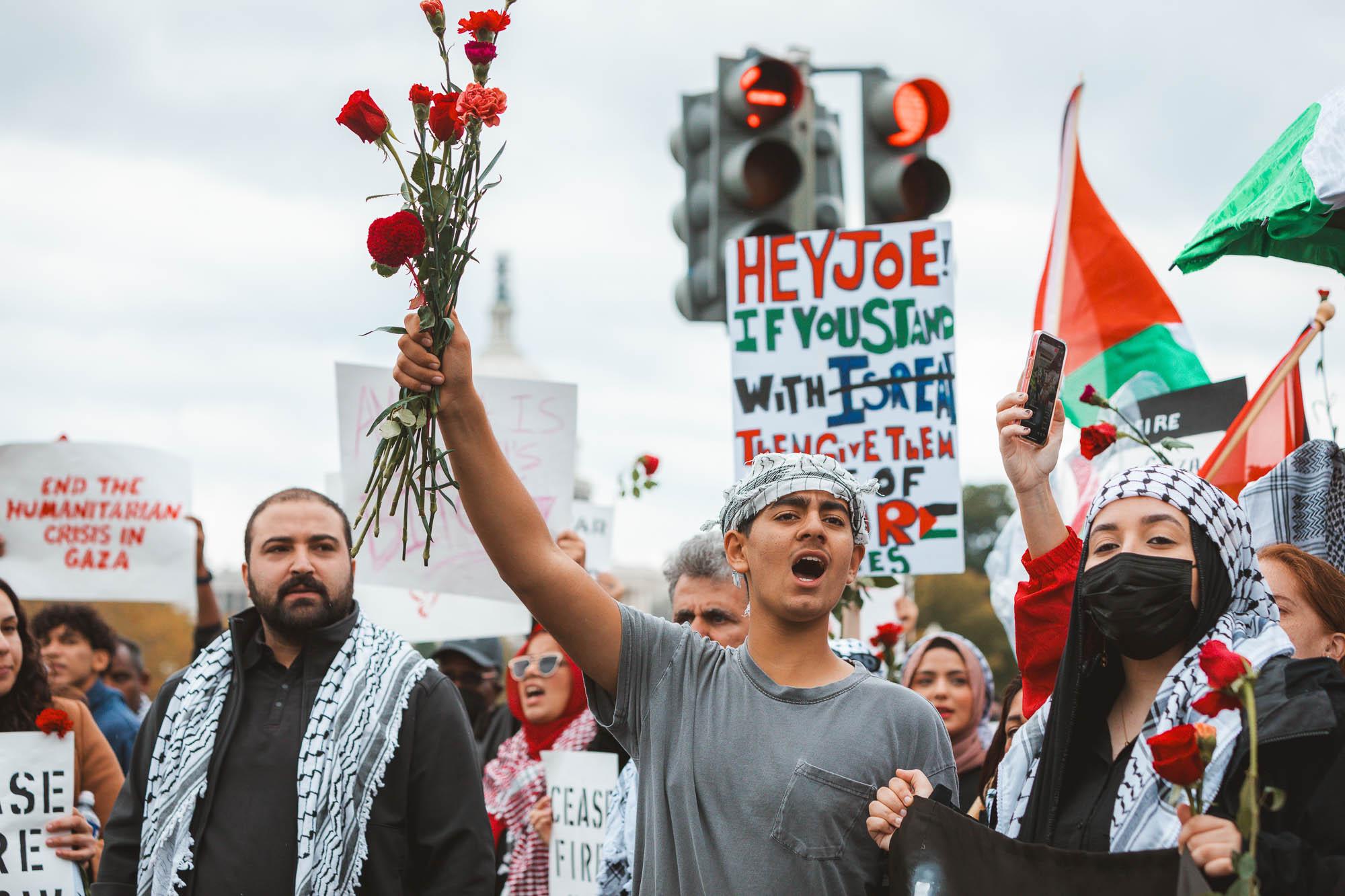 Pro-Palestine protests in Washington D.C. 2023 - WASHINGTON, DC-- On Friday, October 20,...