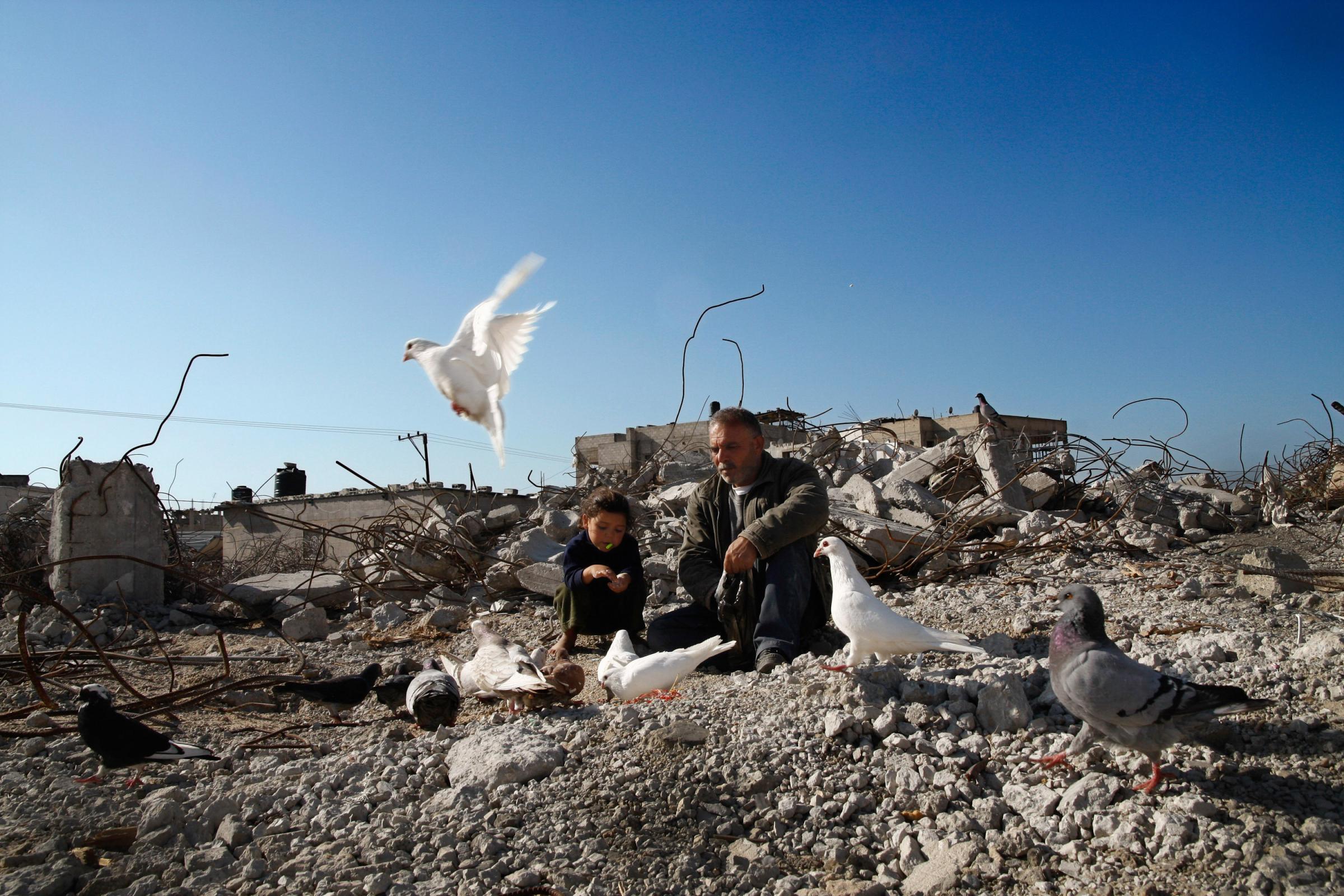 What Lies Beneath The Rubble  - GAZA STRIP, PALESTINE.Mona Khader and her father Mohammed...