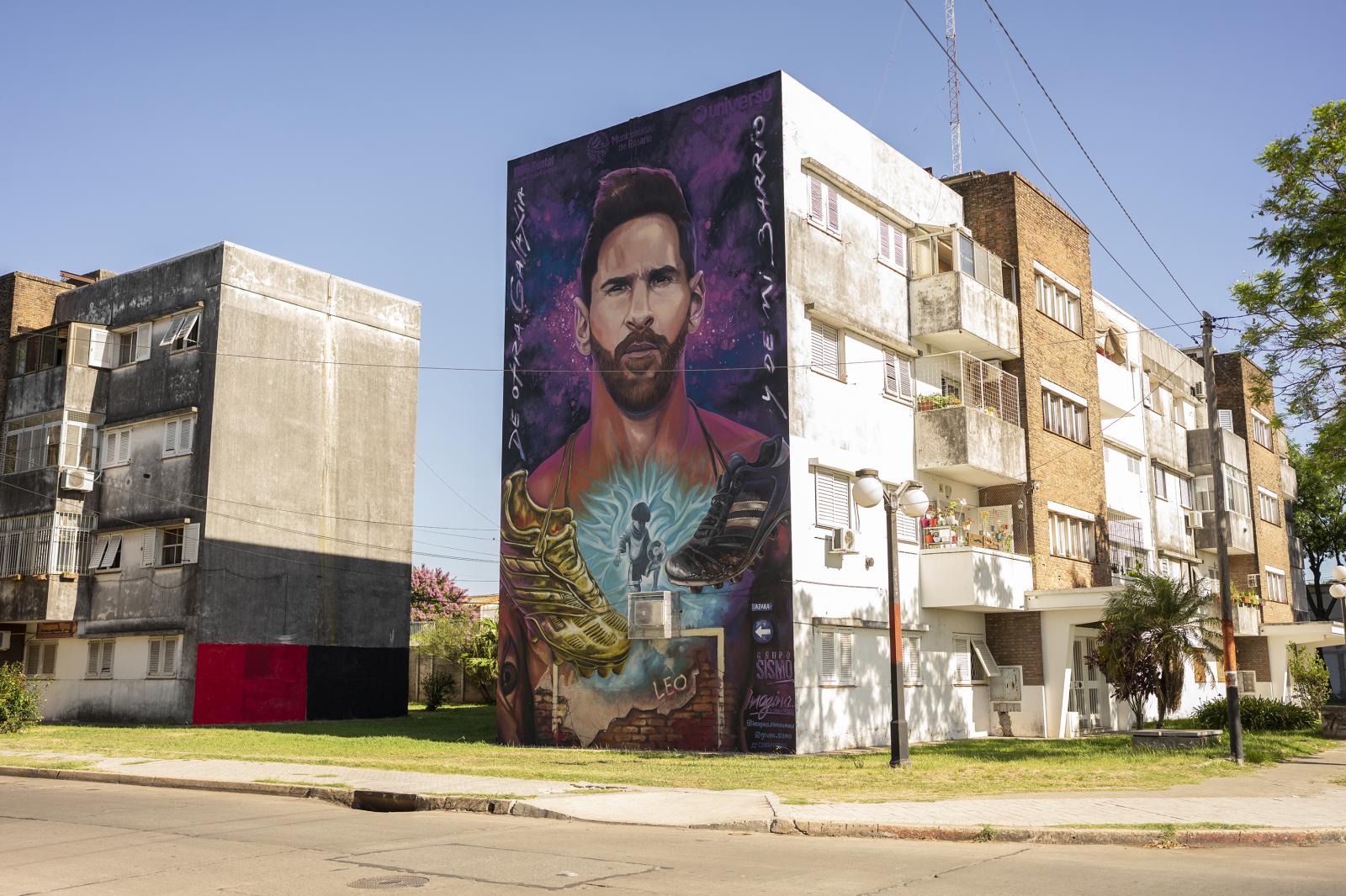 One of Lionel Messi&#39;s m...0 murals of the Argentine idol.