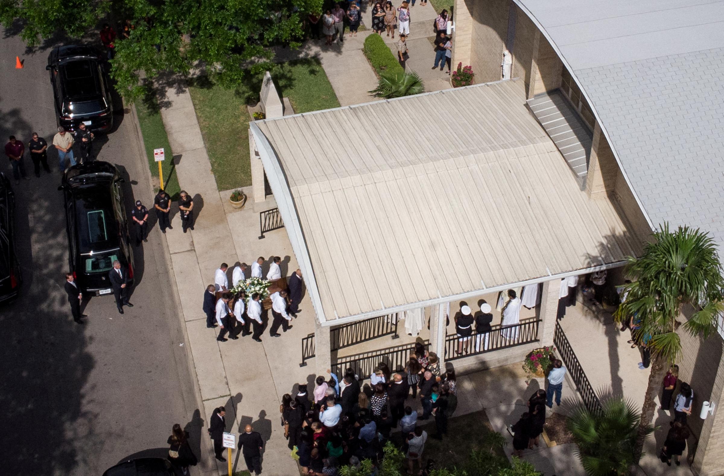 slideshow - A view of the funeral service for teacher Irma Garcia, one of the victims of the Robb Elementary...
