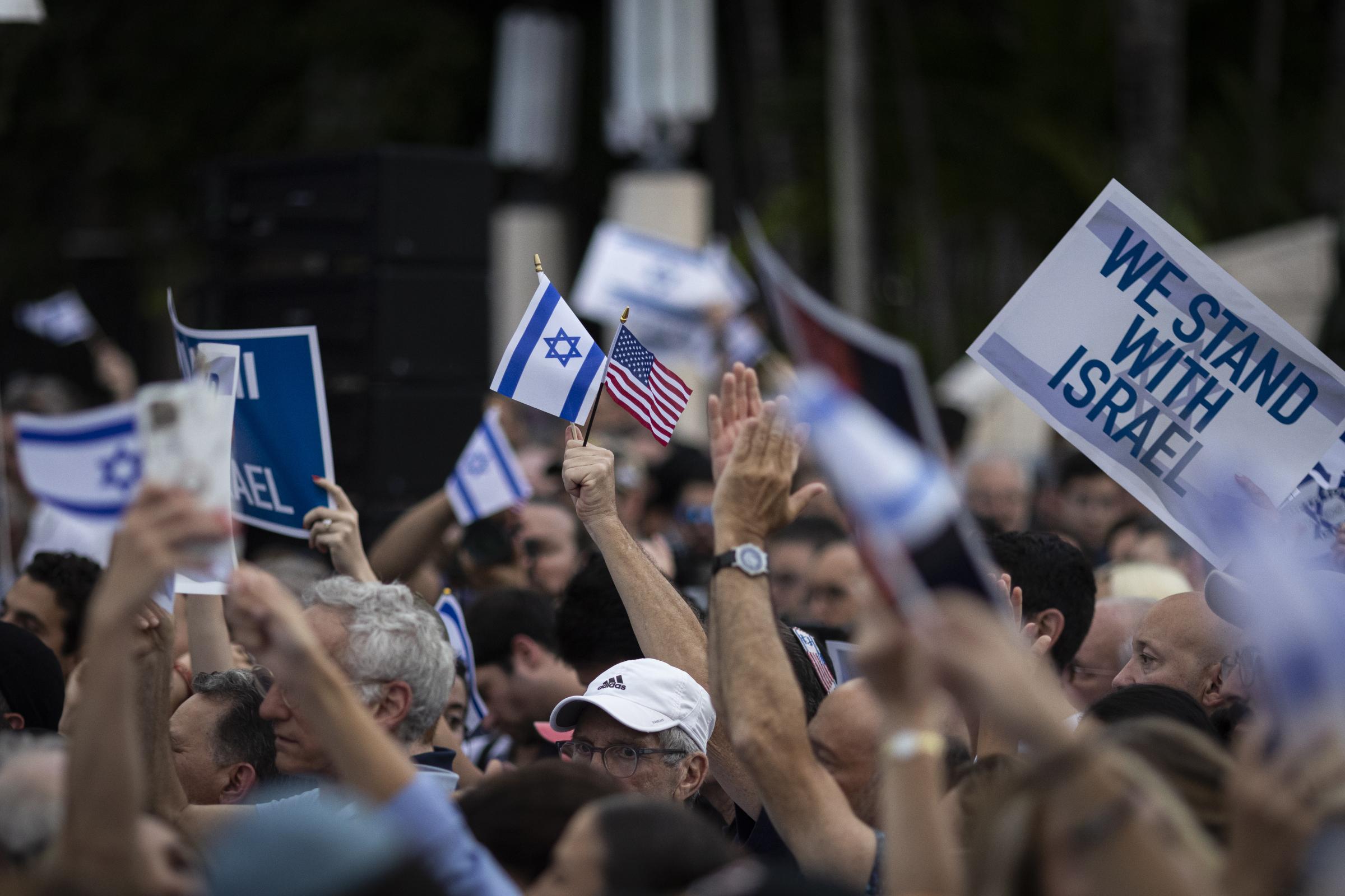 Pro-Israel demonstrations in South Florida - People attend the Israel Solidarity Rally organized by...