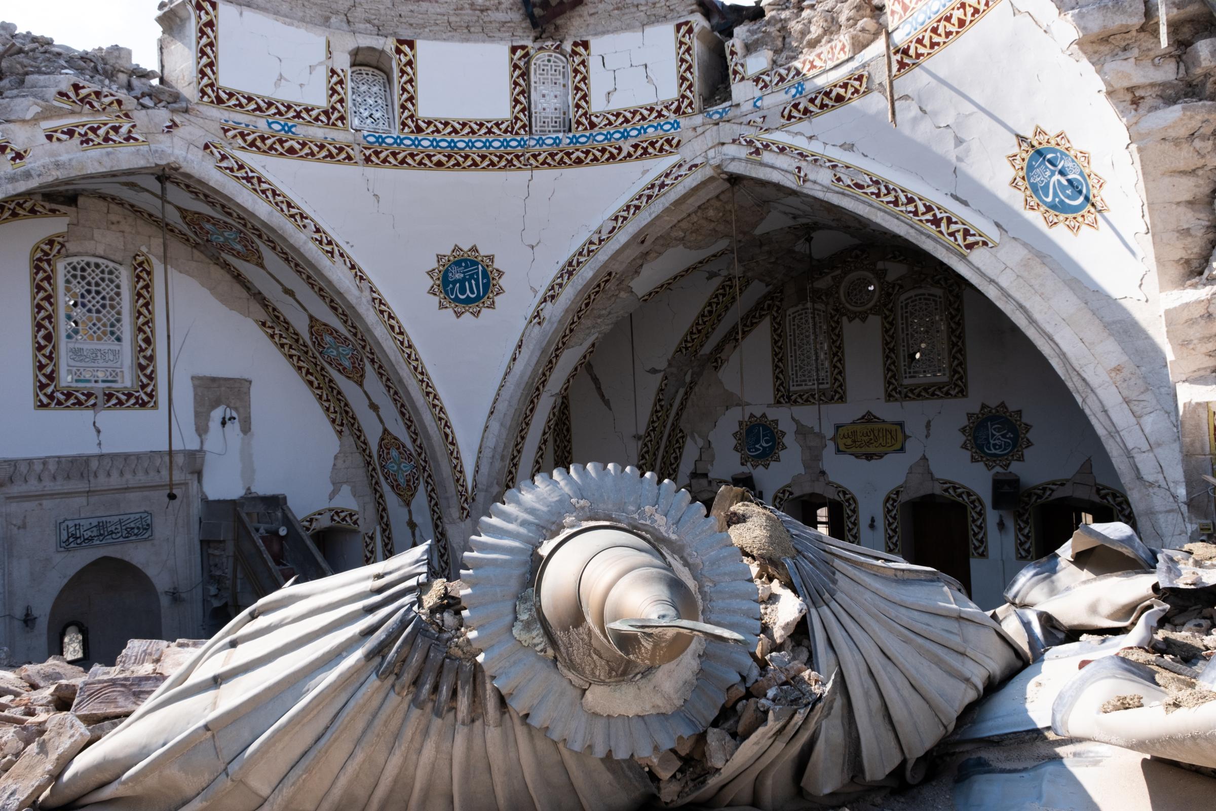 Earthquake in Turkey - Turquie, Antakya, 2023-02-11. The mosque Habibi Neccar...