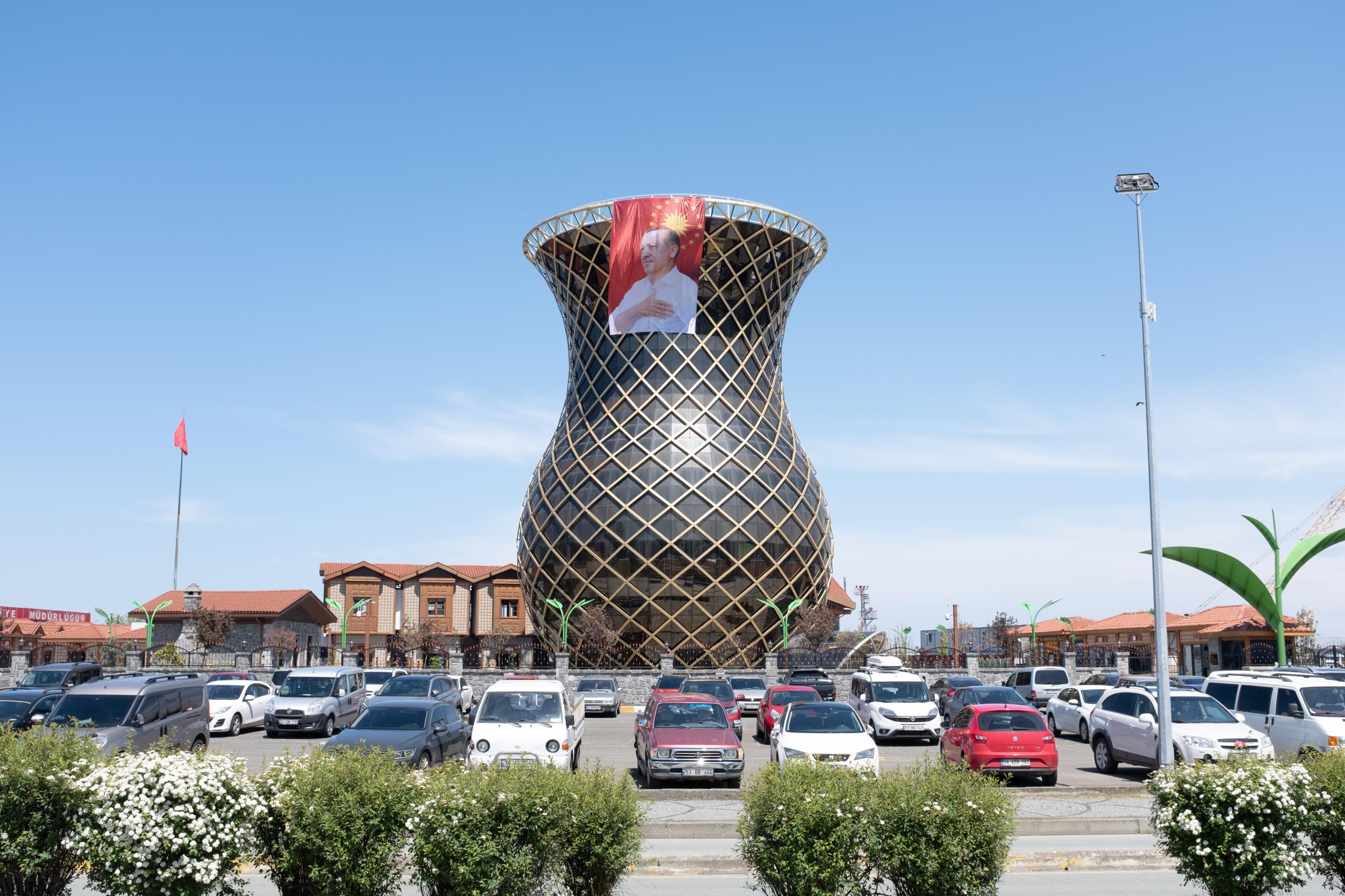 General elections in Turkey - 2023 - This statue in the shape of a tea glass located at the...