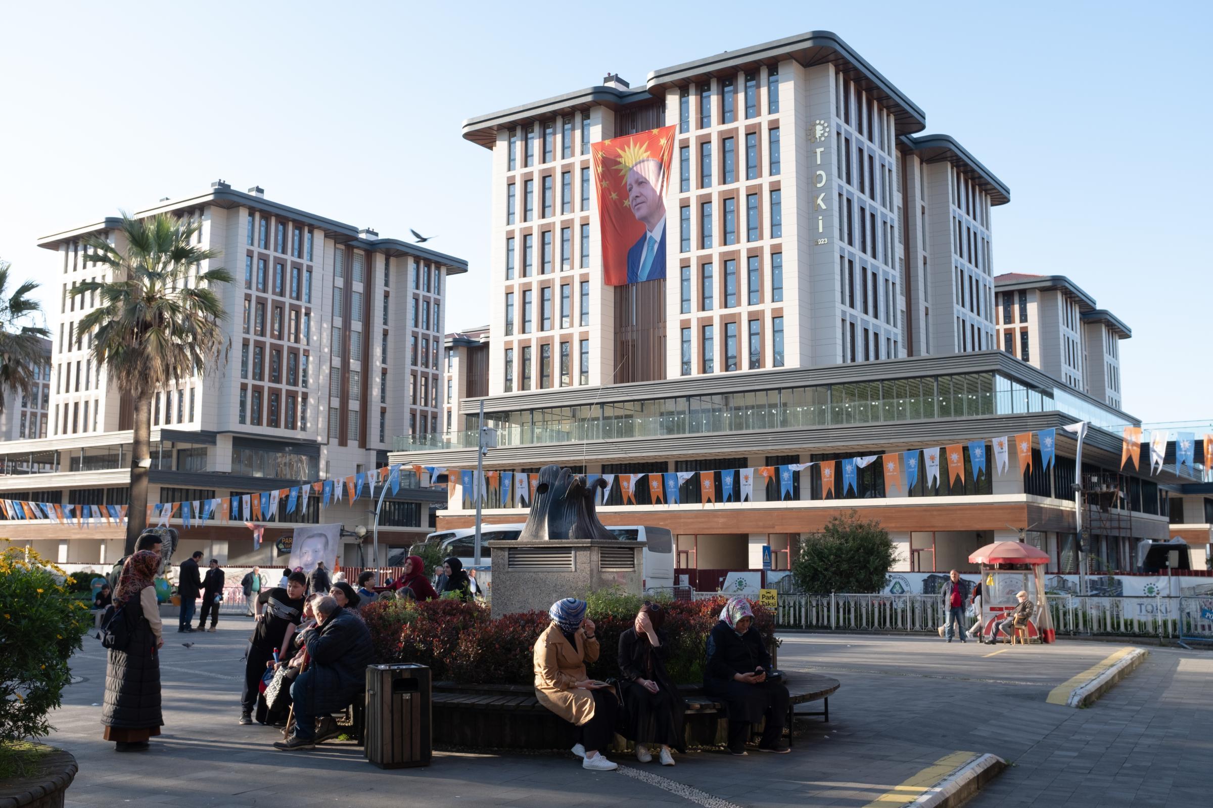 General elections in Turkey - 2023 - All over Rize, Recep Tayyip Erdogan's hometown on the...