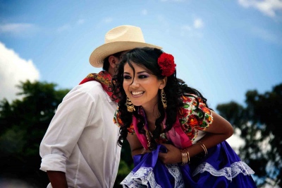 Singles -  Girl from Putla de Guerrero performing during the...