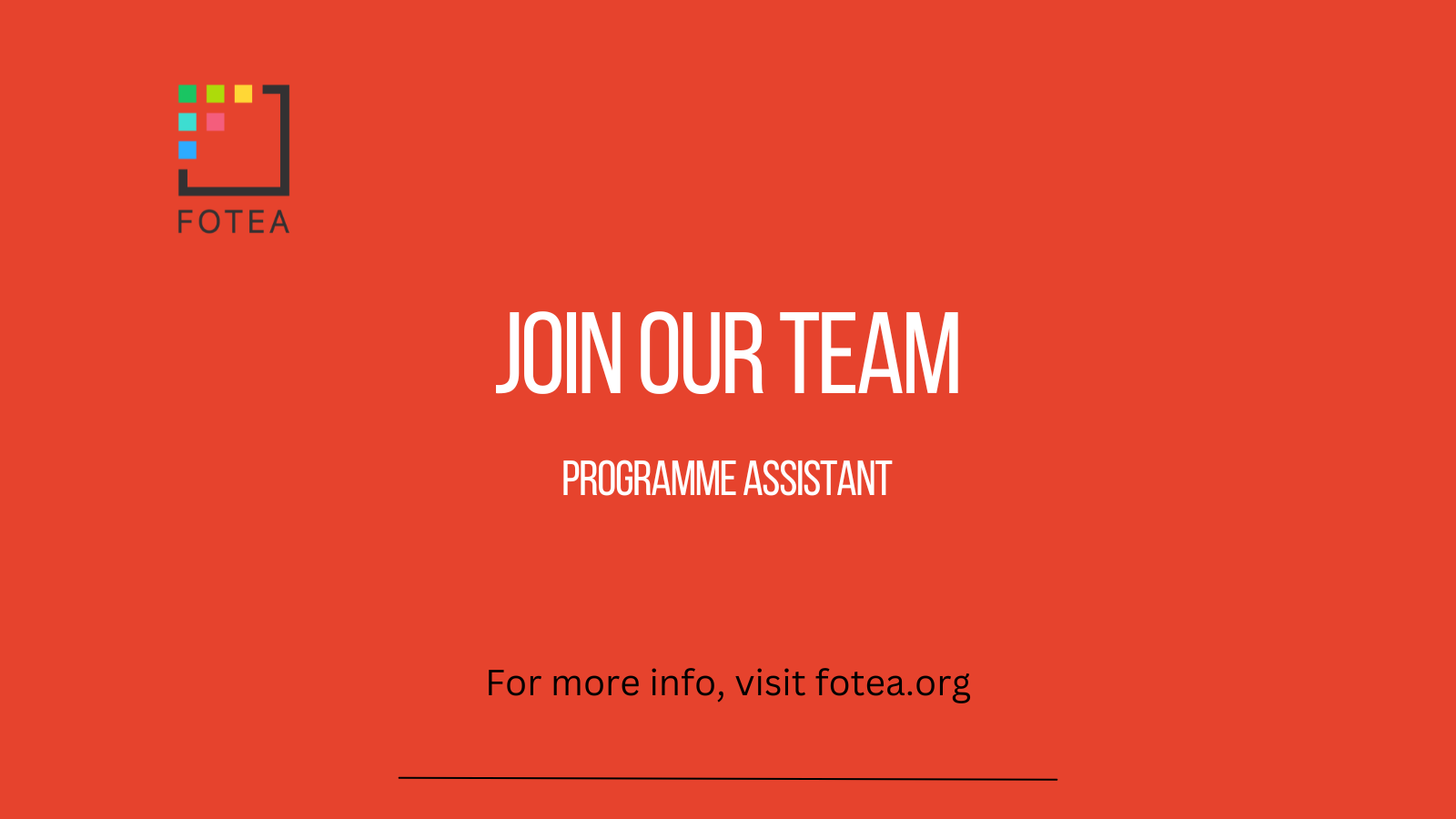Call for Applications: Programme Assistant