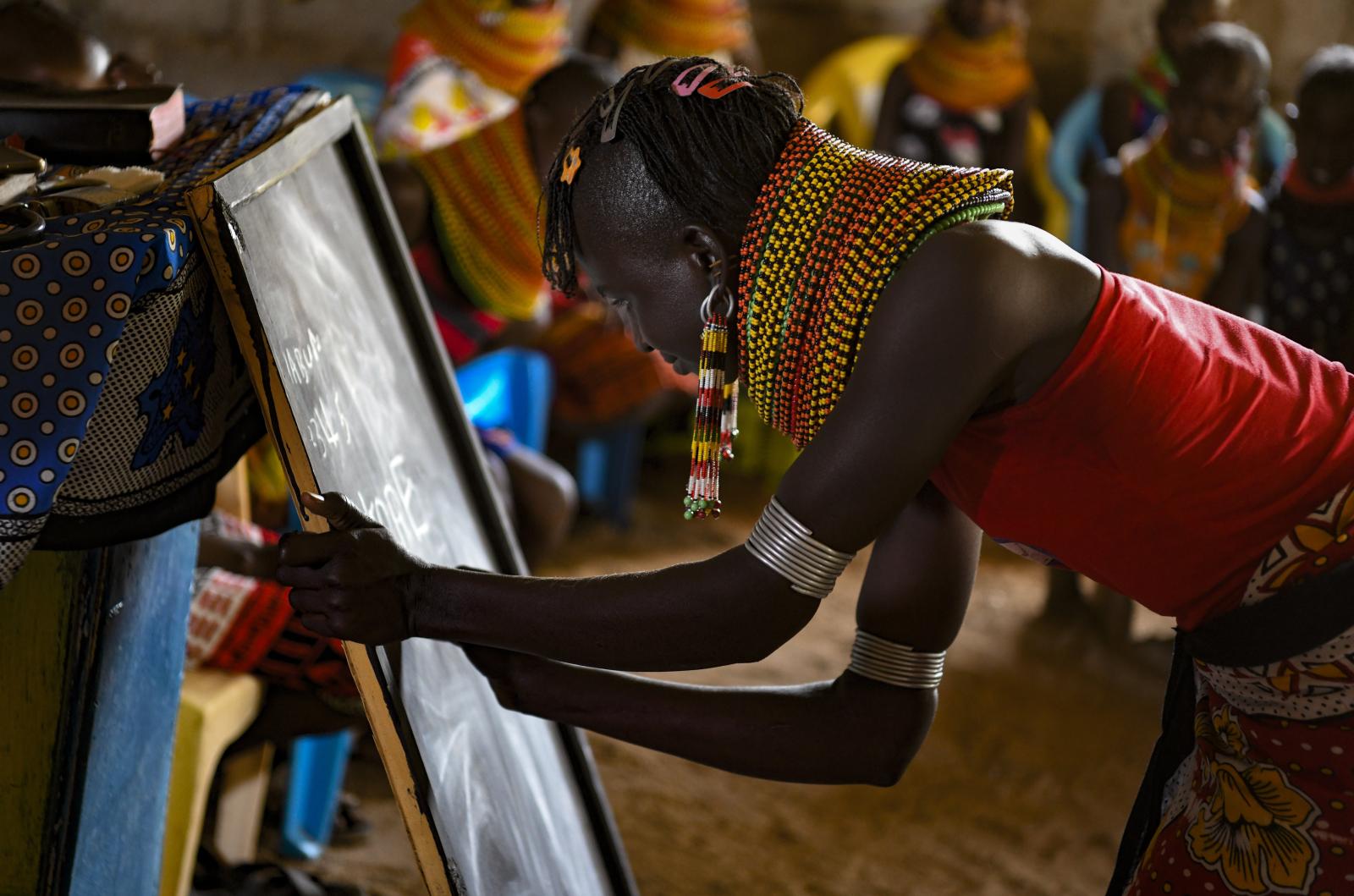 A girl from the Turkana tribe w...illage, Marsabit county, Kenya.
