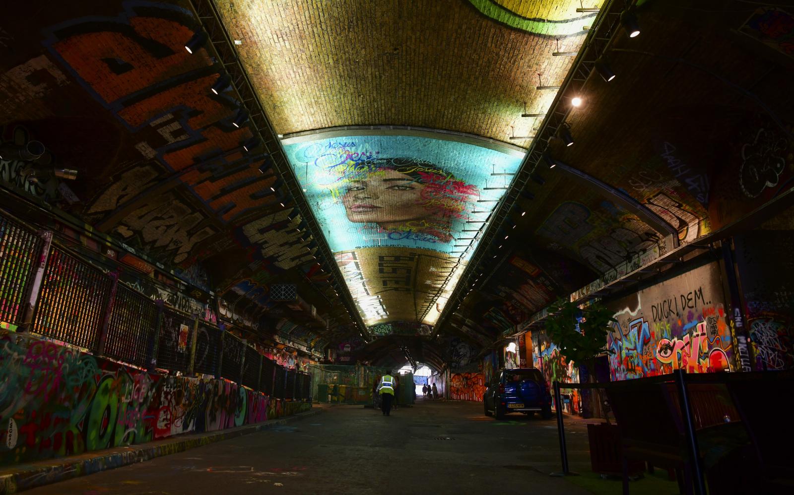 Image from Daily Life UK - Leake St Tunnel known as the Banksy Tunnel near the...