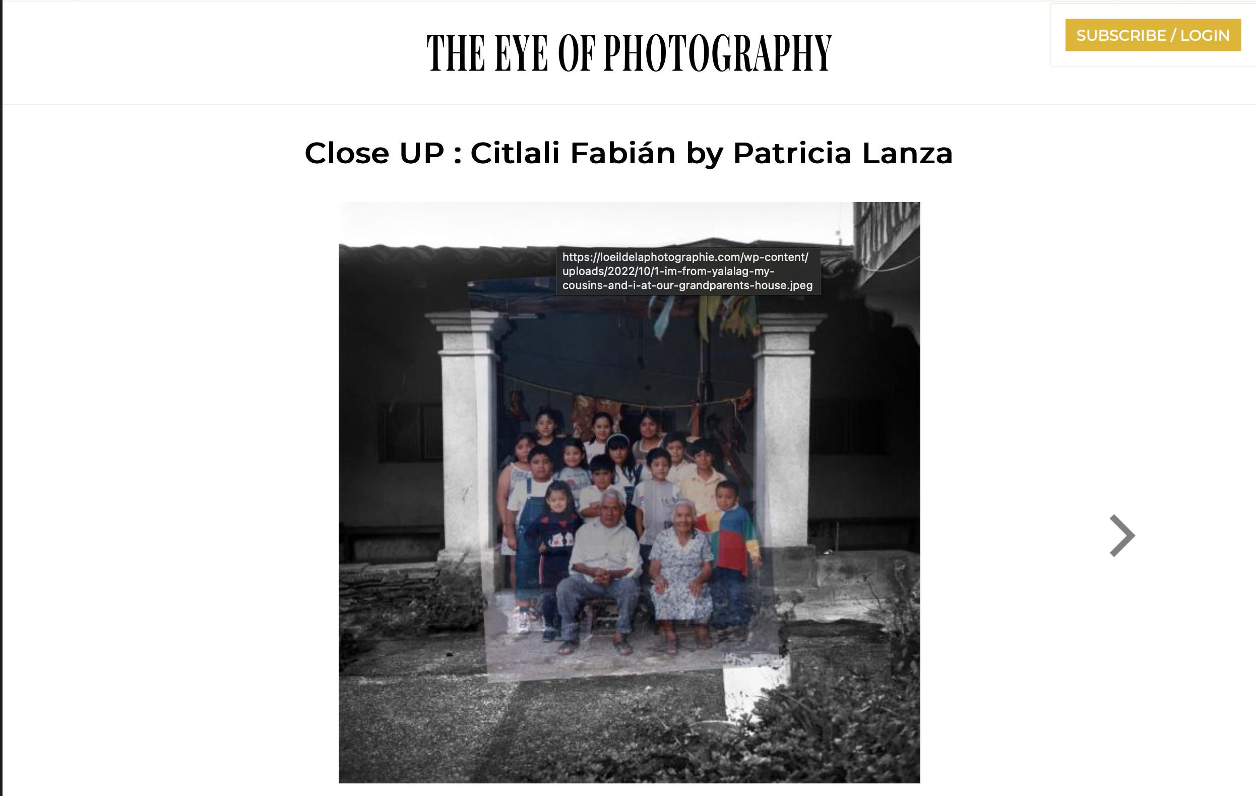 Interview with Patricia Lanza for The Eye of Photography