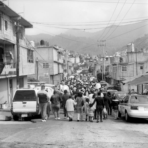 Image from My family album - The Rosario virgen procession going thru Cuautepec...