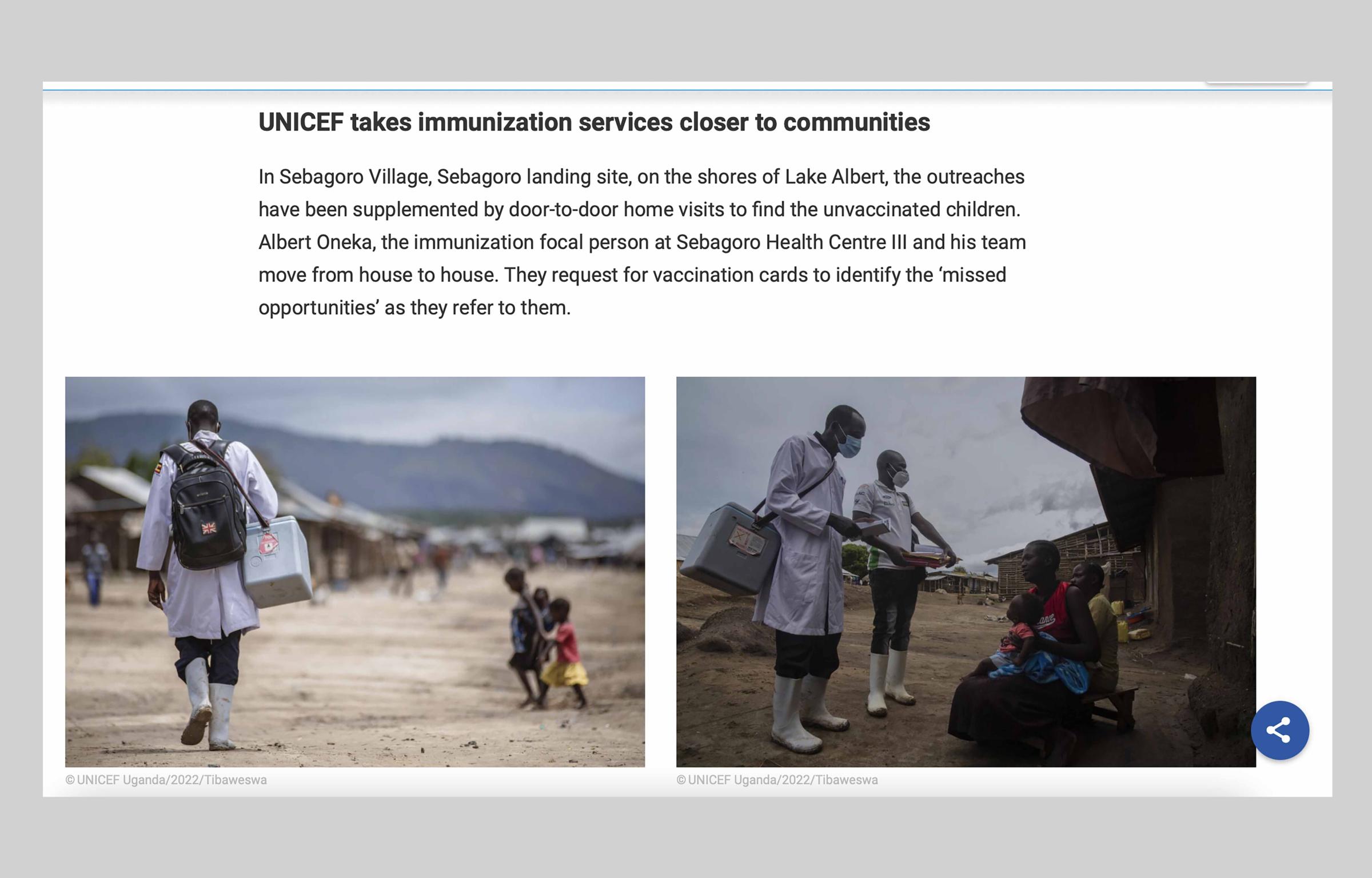 tear sheets_2022 -   Catch-up Immunisation  -    UNICEF   , May 2022 