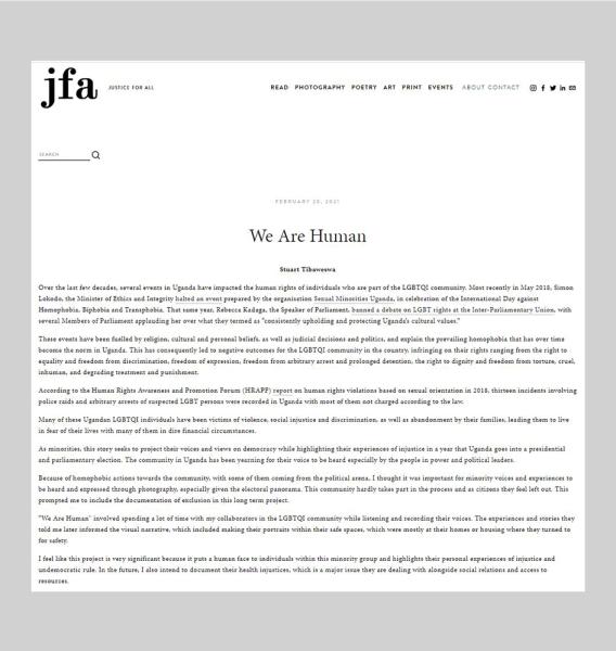 Image from tear sheets_2021 -   'We Are Human' -     Justice For All (jfa)...